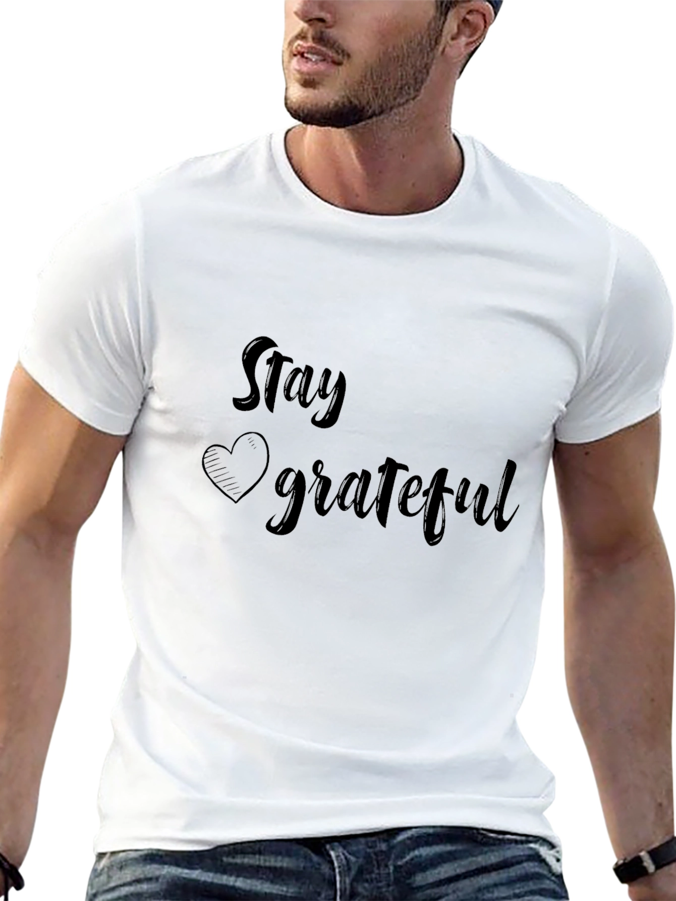 Stay Grateful Black Graphic Tee