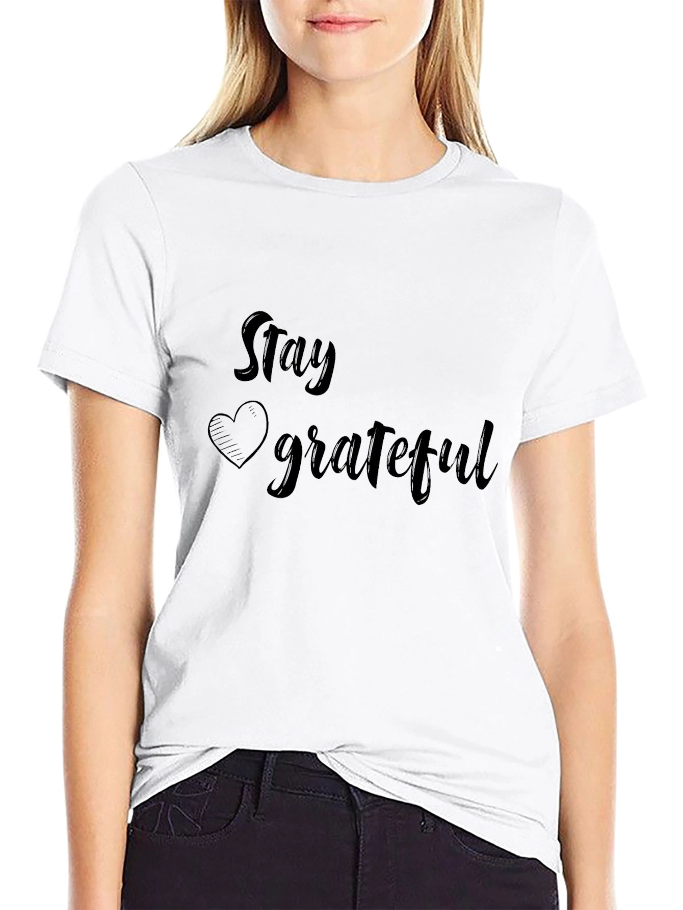 Stay Grateful Black Graphic Tee