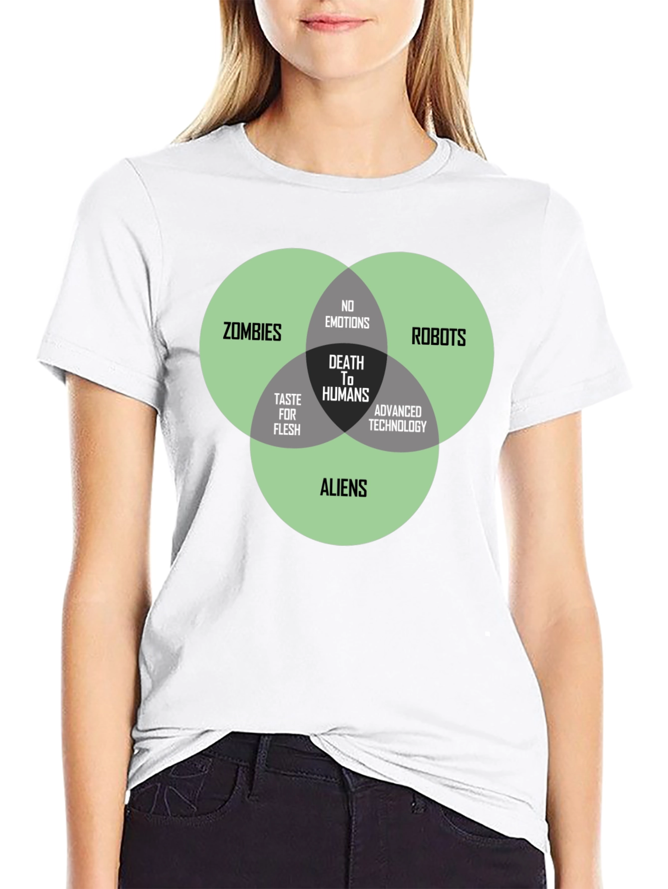 Death to Humans Venn Diagram T-Shirt