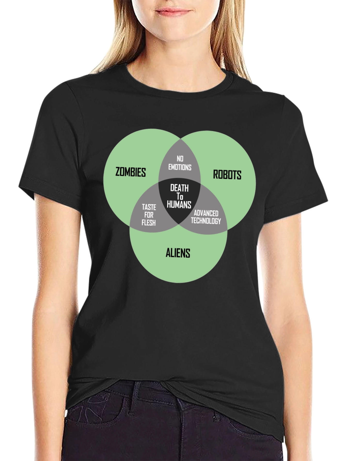 Death to Humans Venn Diagram T-Shirt