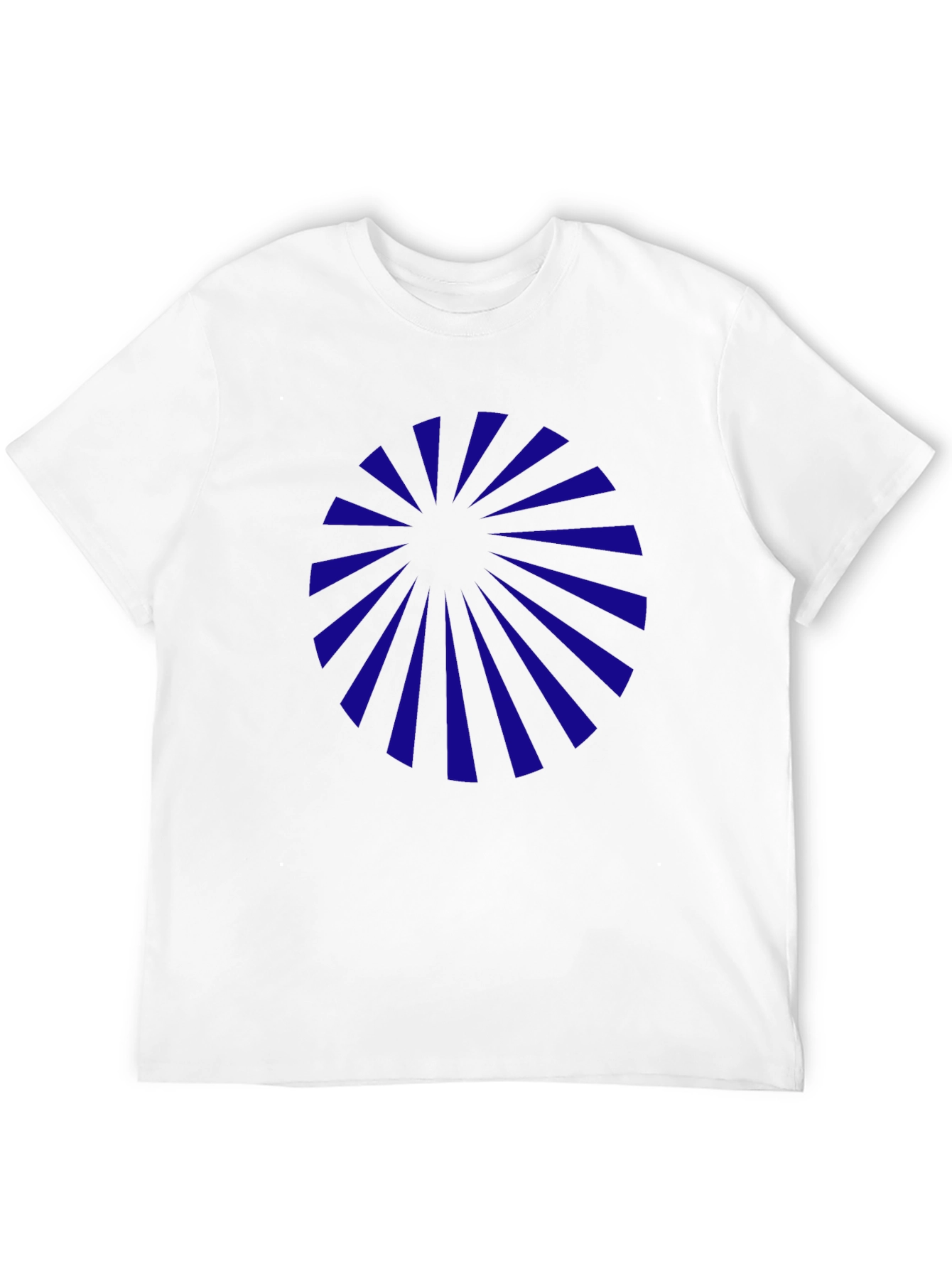 Mens Black Graphic Tee - Blue Sunburst Design