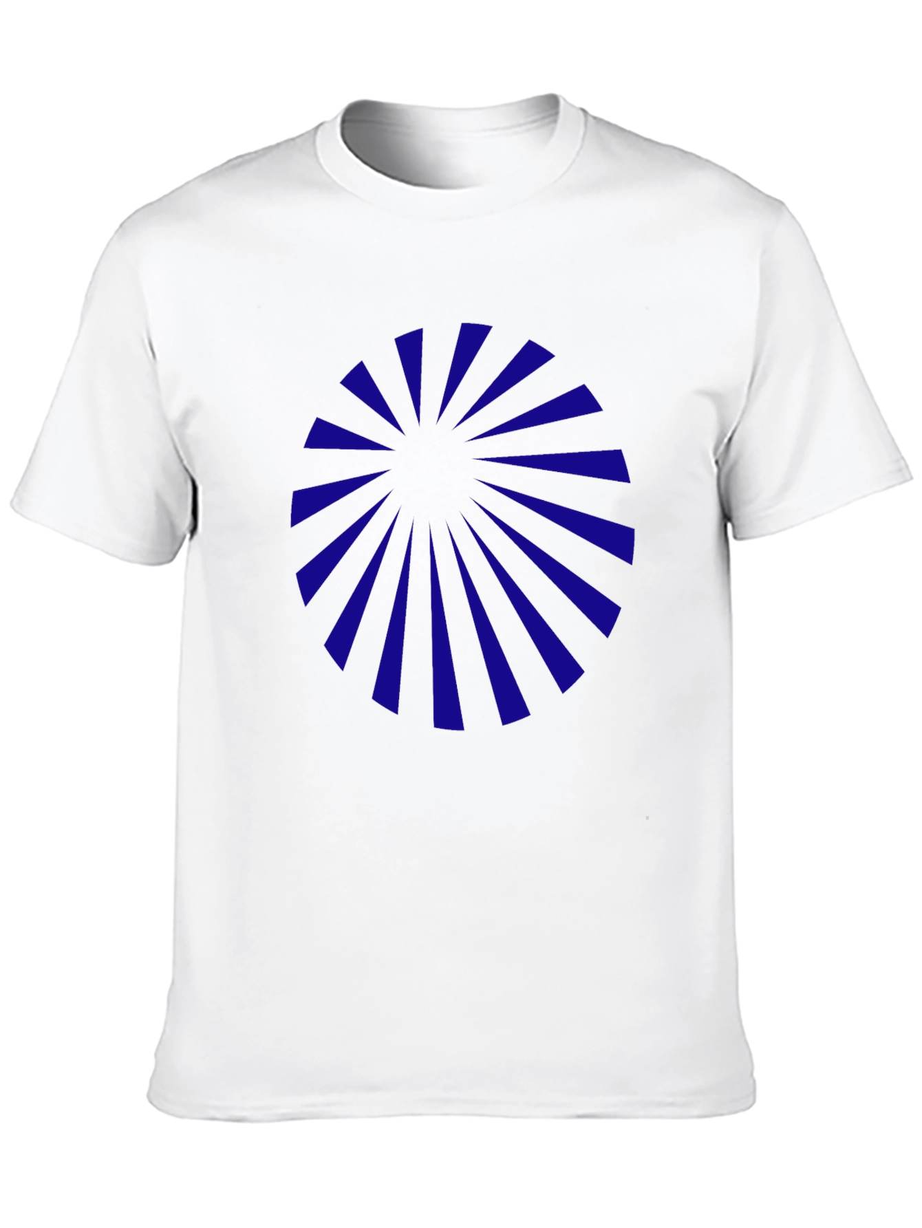 Mens Black Graphic Tee - Blue Sunburst Design