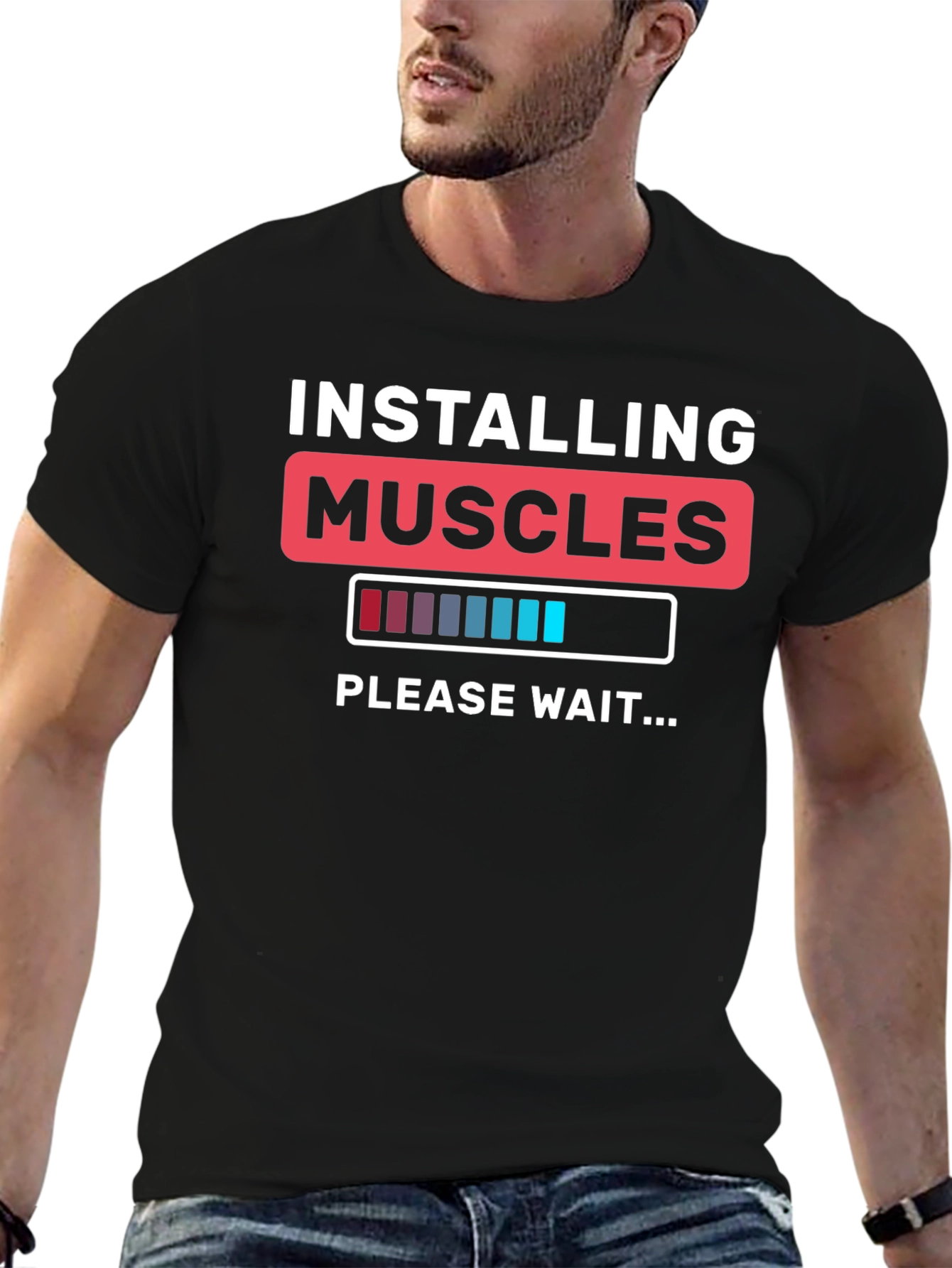 Installing Muscles Funny Gym T-Shirt