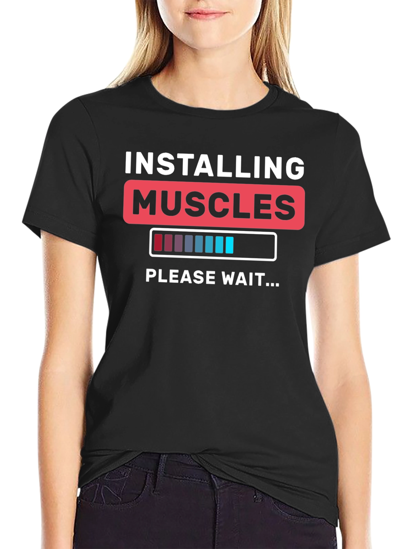 Installing Muscles Funny Gym T-Shirt