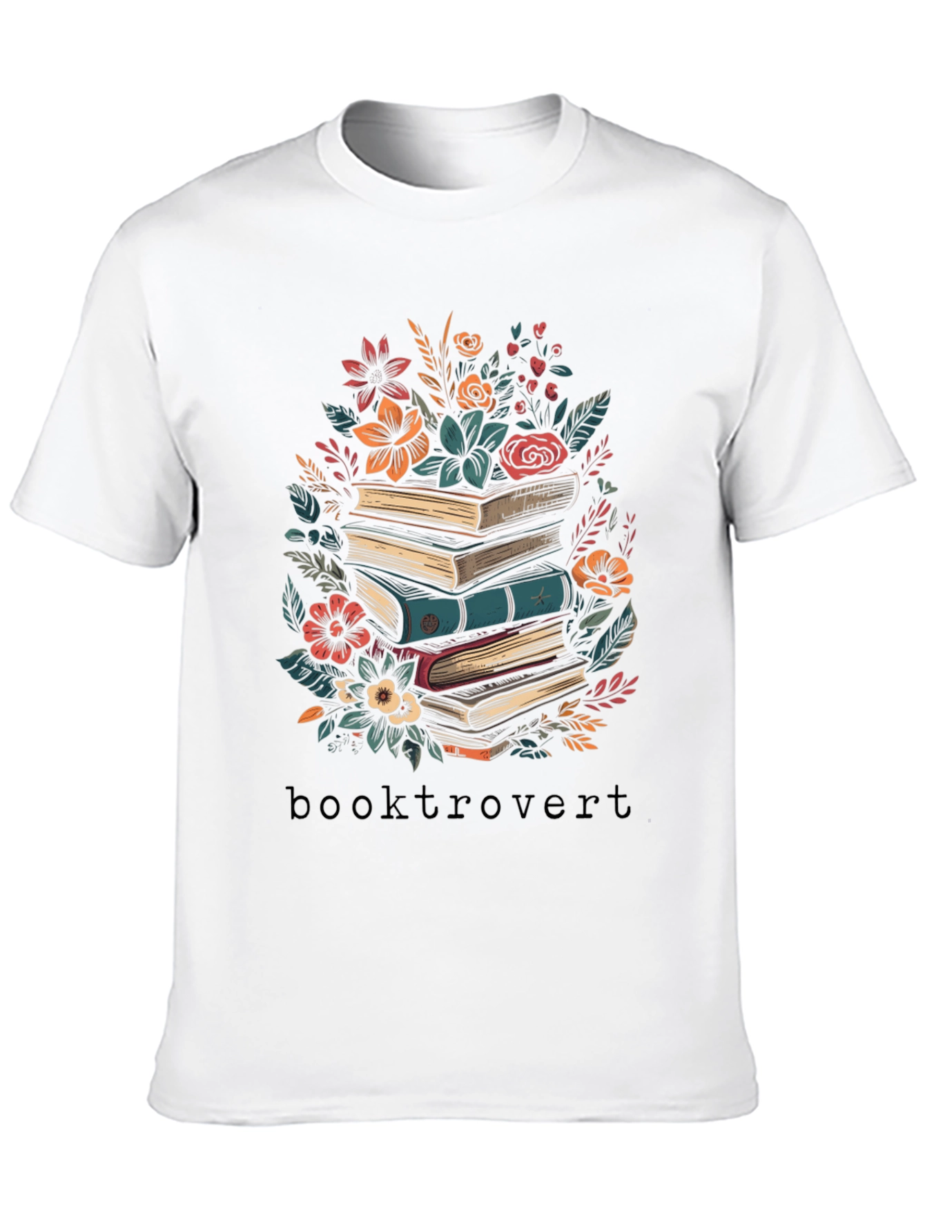 Booktrovert T-Shirt - Floral Books