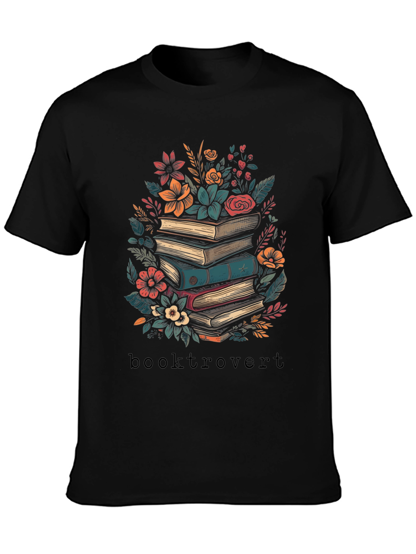 Booktrovert T-Shirt - Floral Books