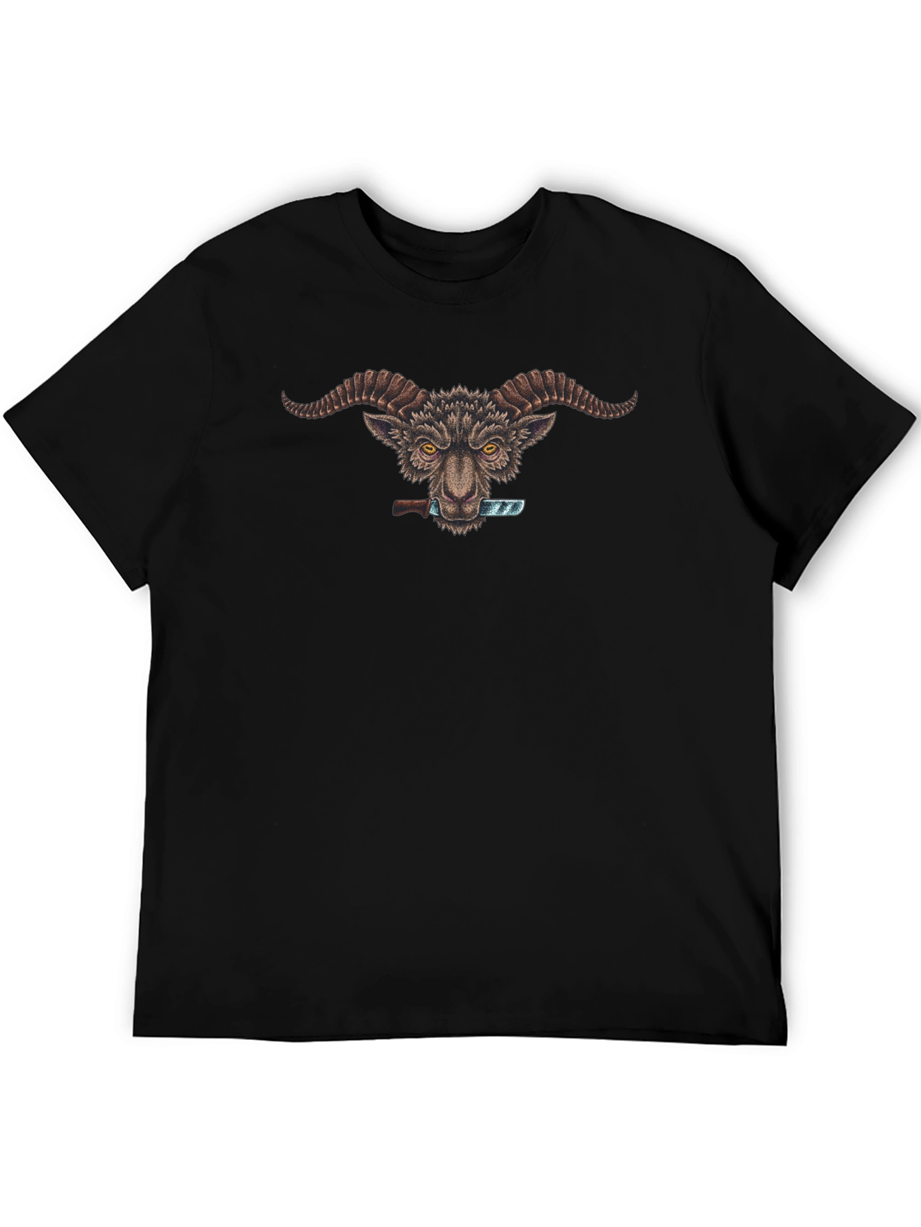 Goat with Knife Graphic Tee - Edgy & Unique