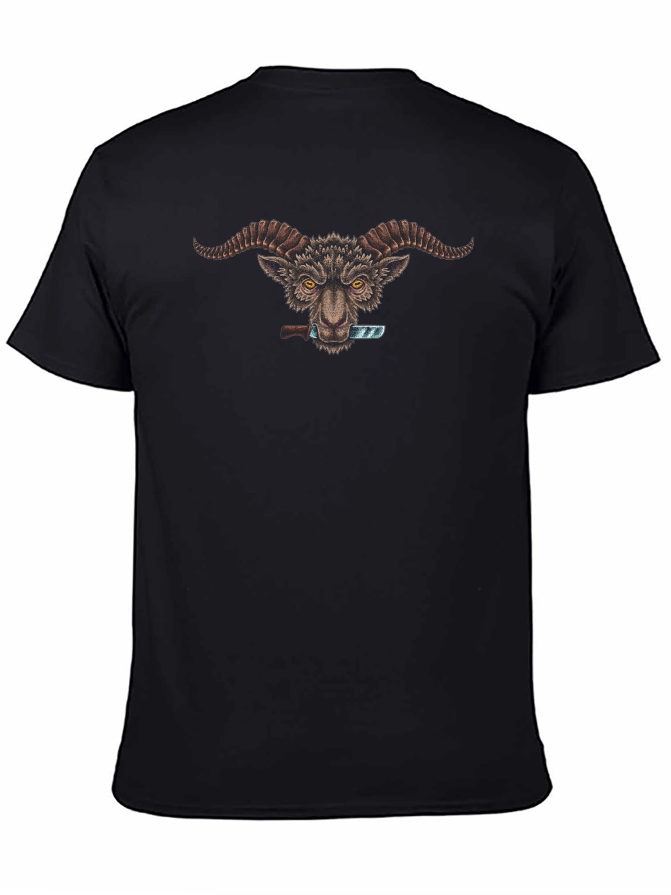 Goat with Knife Graphic Tee - Edgy & Unique
