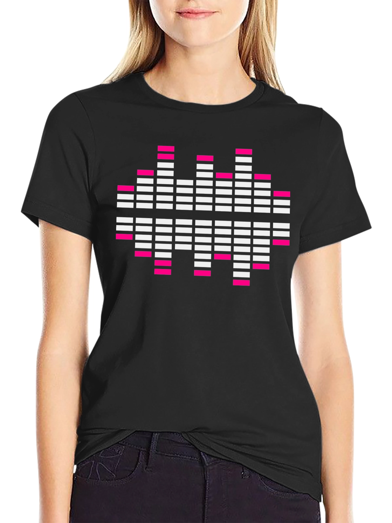 Pixelated Equalizer T-Shirt - Black Graphic Tee