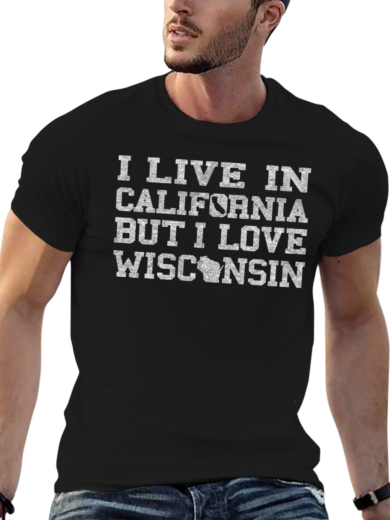 California Wisconsin Novelty Graphic T-Shirt