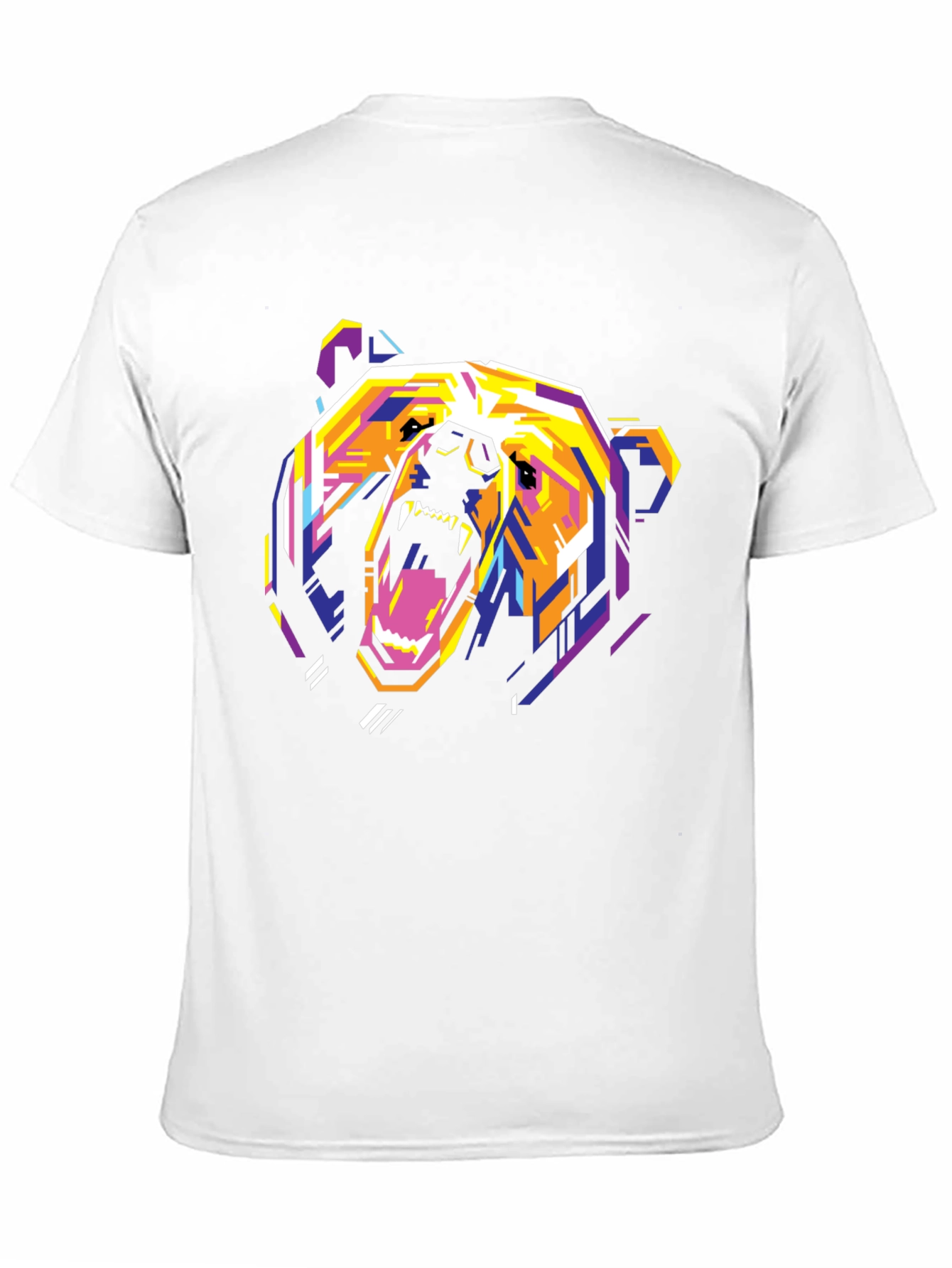 Geometric Bear Graphic Print T-Shirt