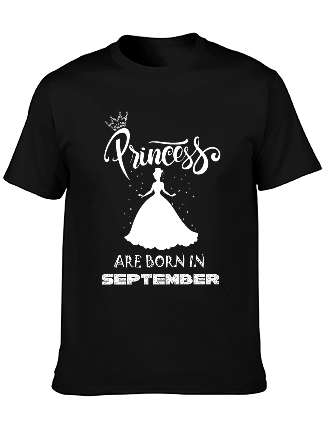 Princess Born in September Black T-Shirt