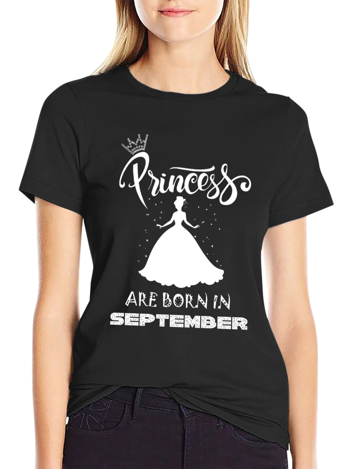 Princess Born in September Black T-Shirt