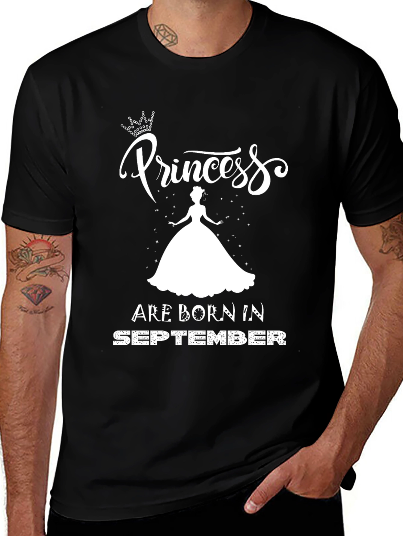 Princess Born in September Black T-Shirt