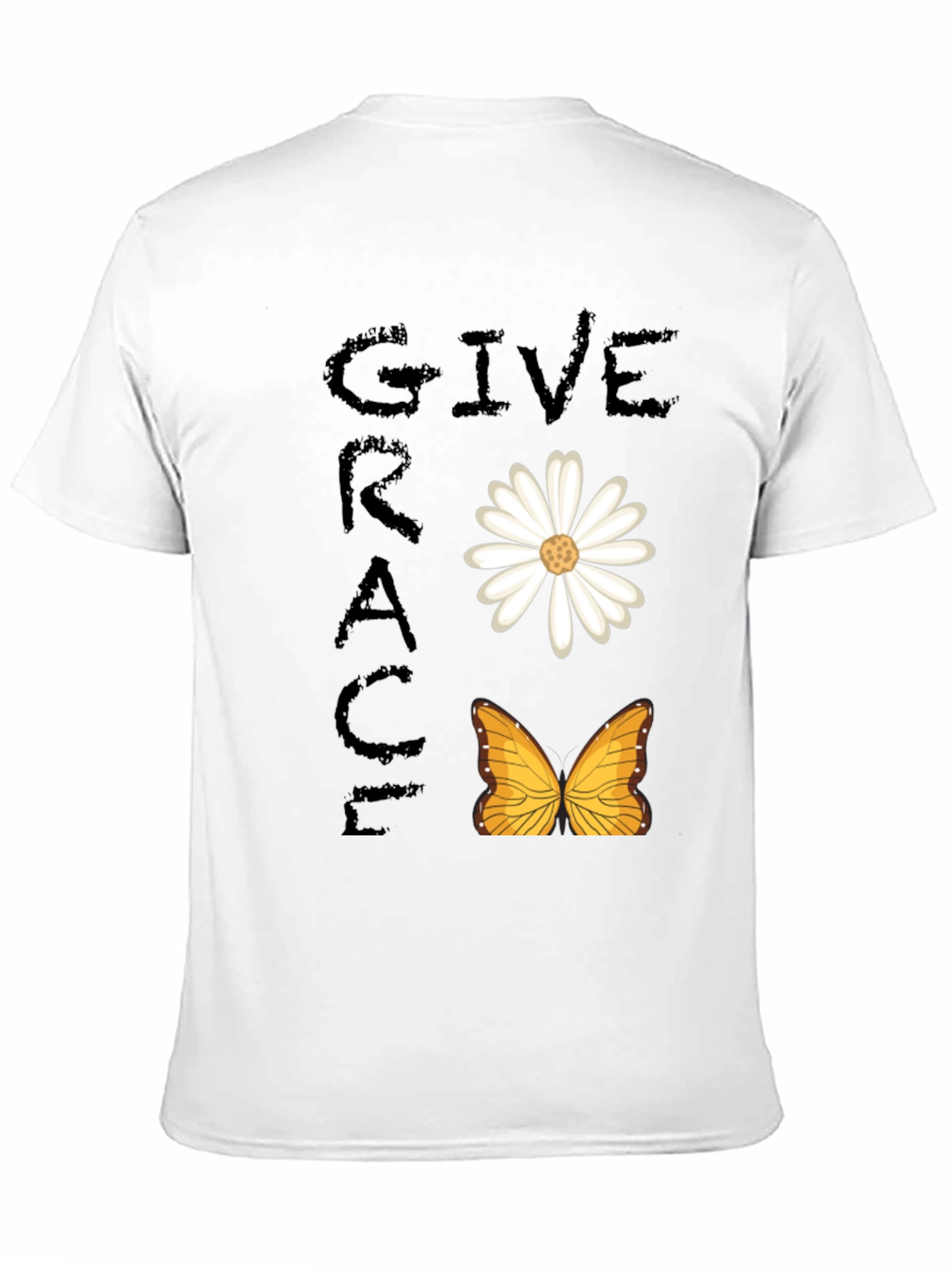 Give Grace T-Shirt - Daisy & Butterfly Design