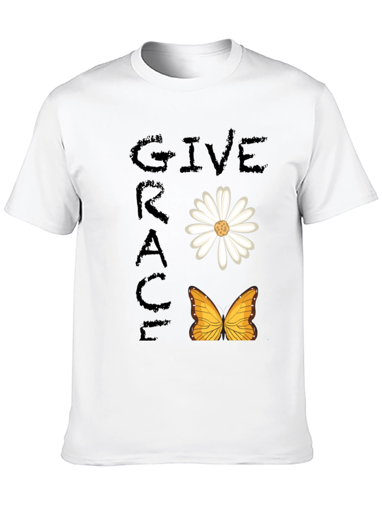 Give Grace T-Shirt - Daisy & Butterfly Design
