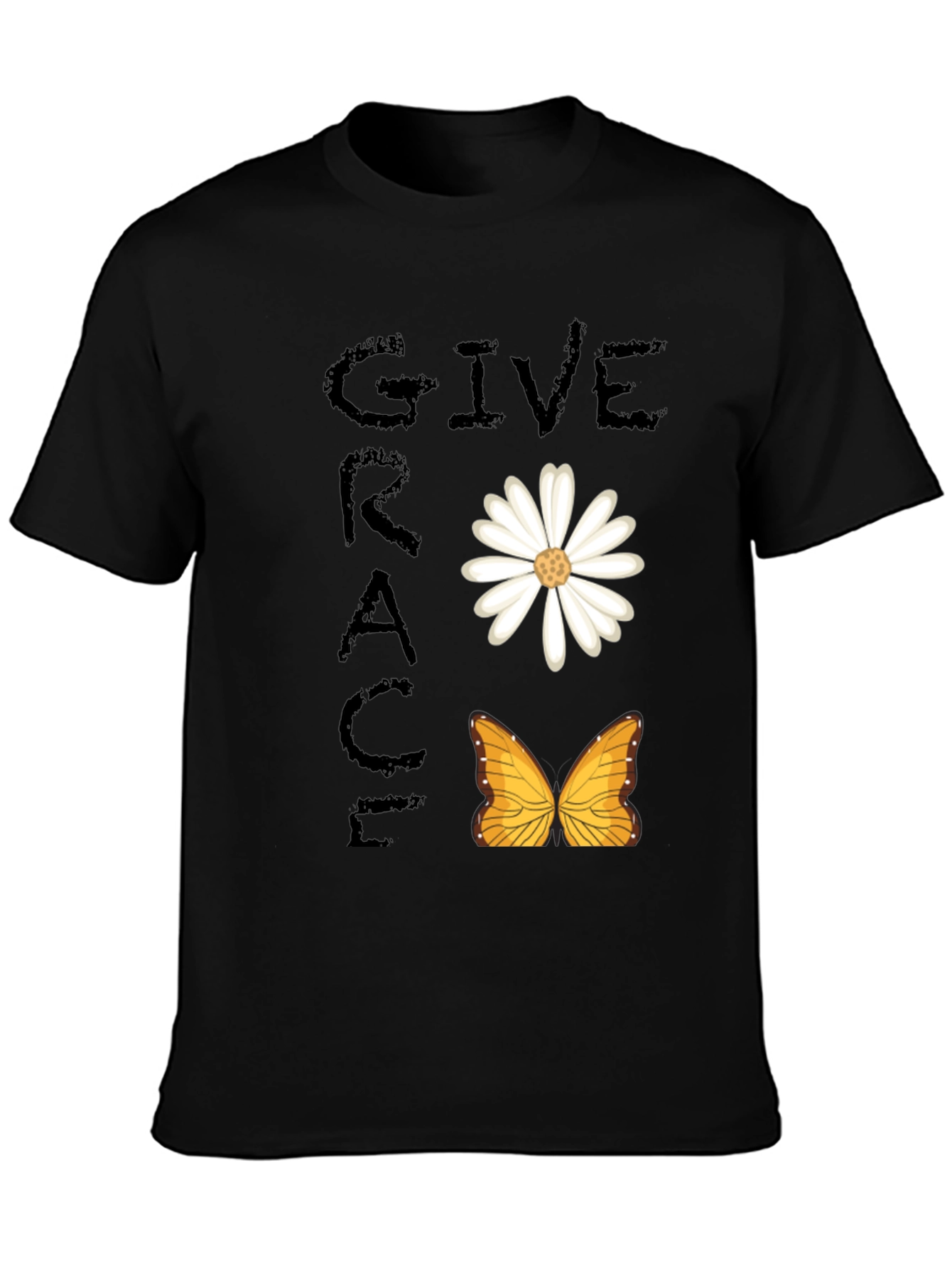 Give Grace T-Shirt - Daisy & Butterfly Design