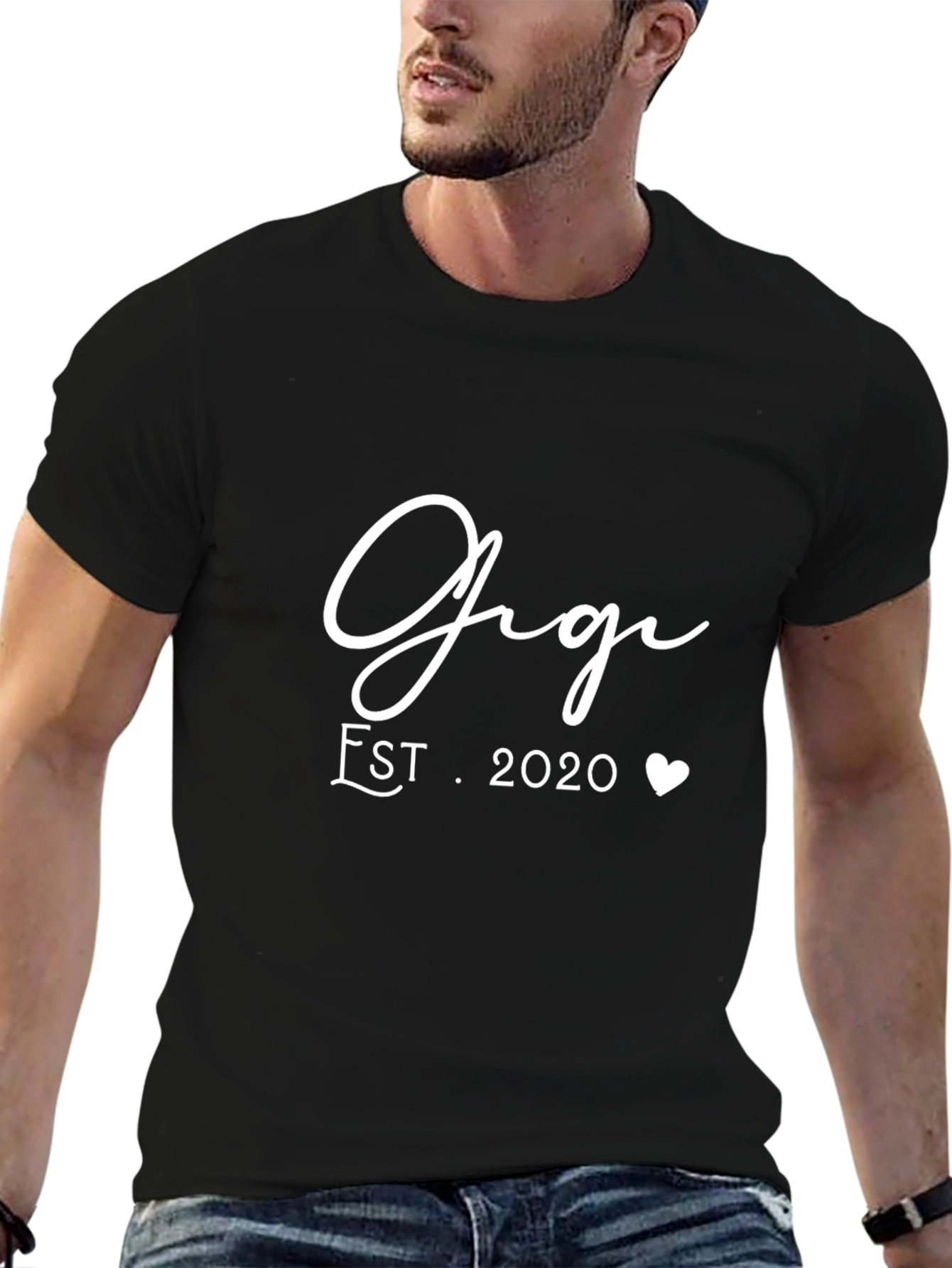 Gigi Est. 2020 Heart Graphic Tee - Black