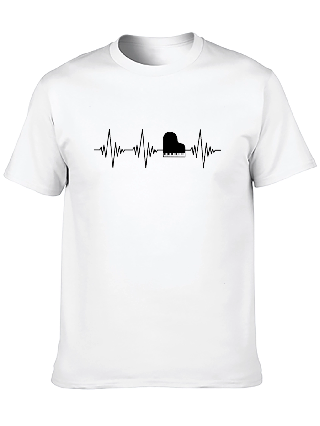 Piano Heartbeat Graphic Tee - Music Lover T-Shirt