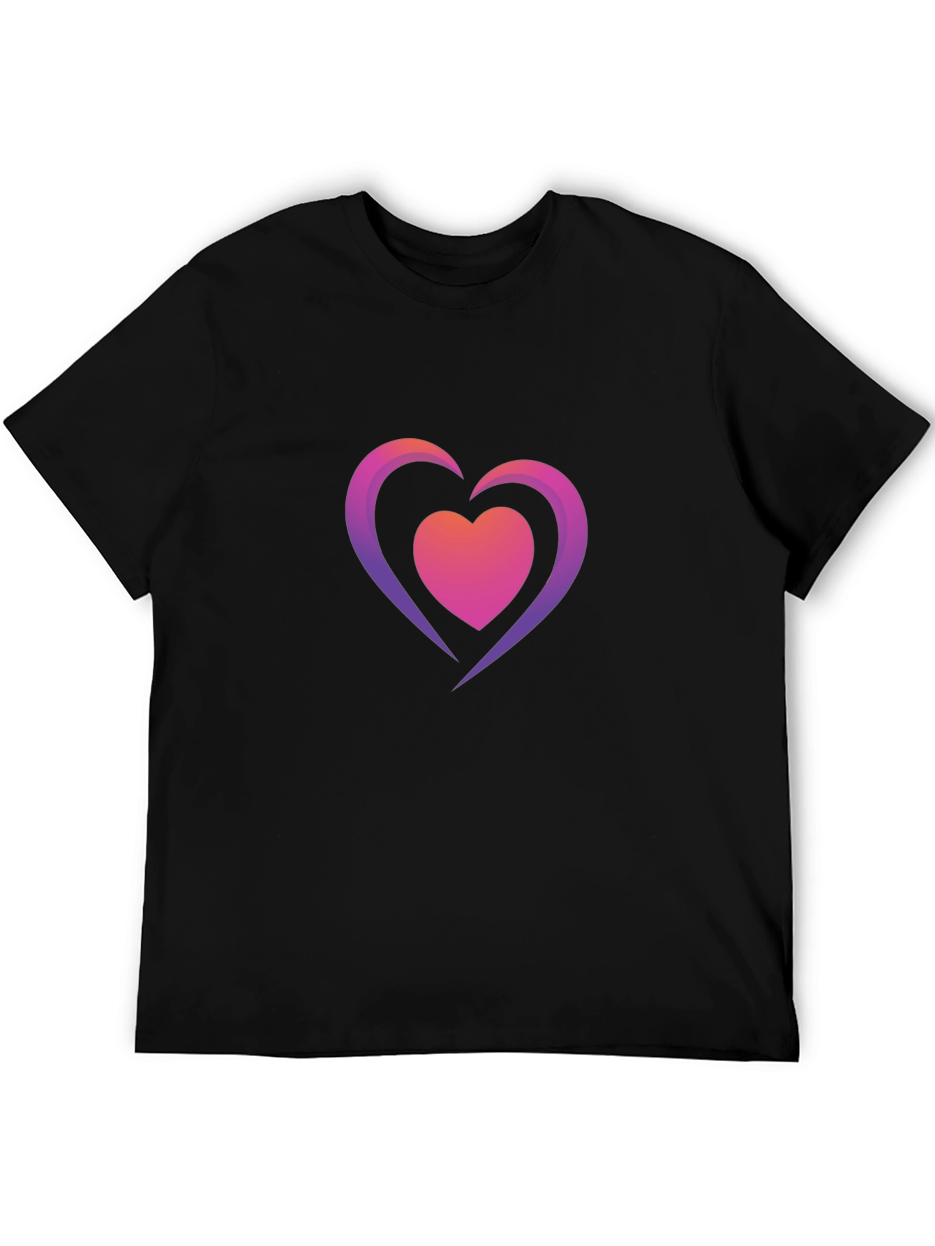 Heart Graphic Black T-Shirt - Stylish Casual Tee