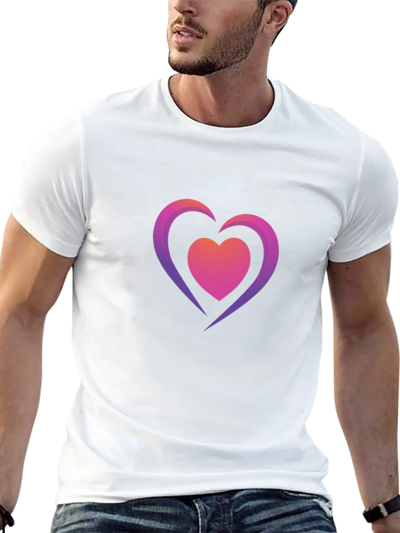 Heart Graphic Black T-Shirt - Stylish Casual Tee