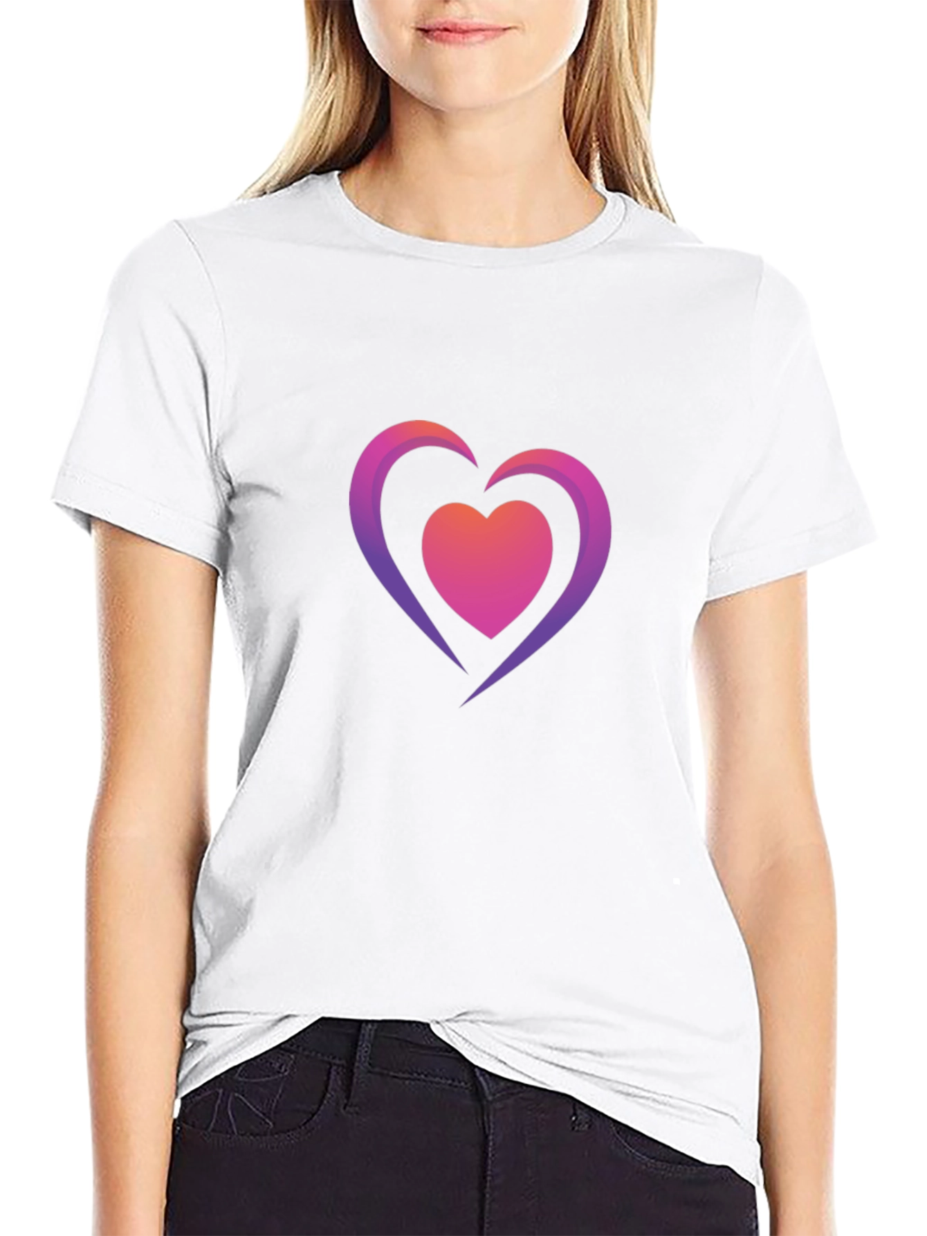 Heart Graphic Black T-Shirt - Stylish Casual Tee