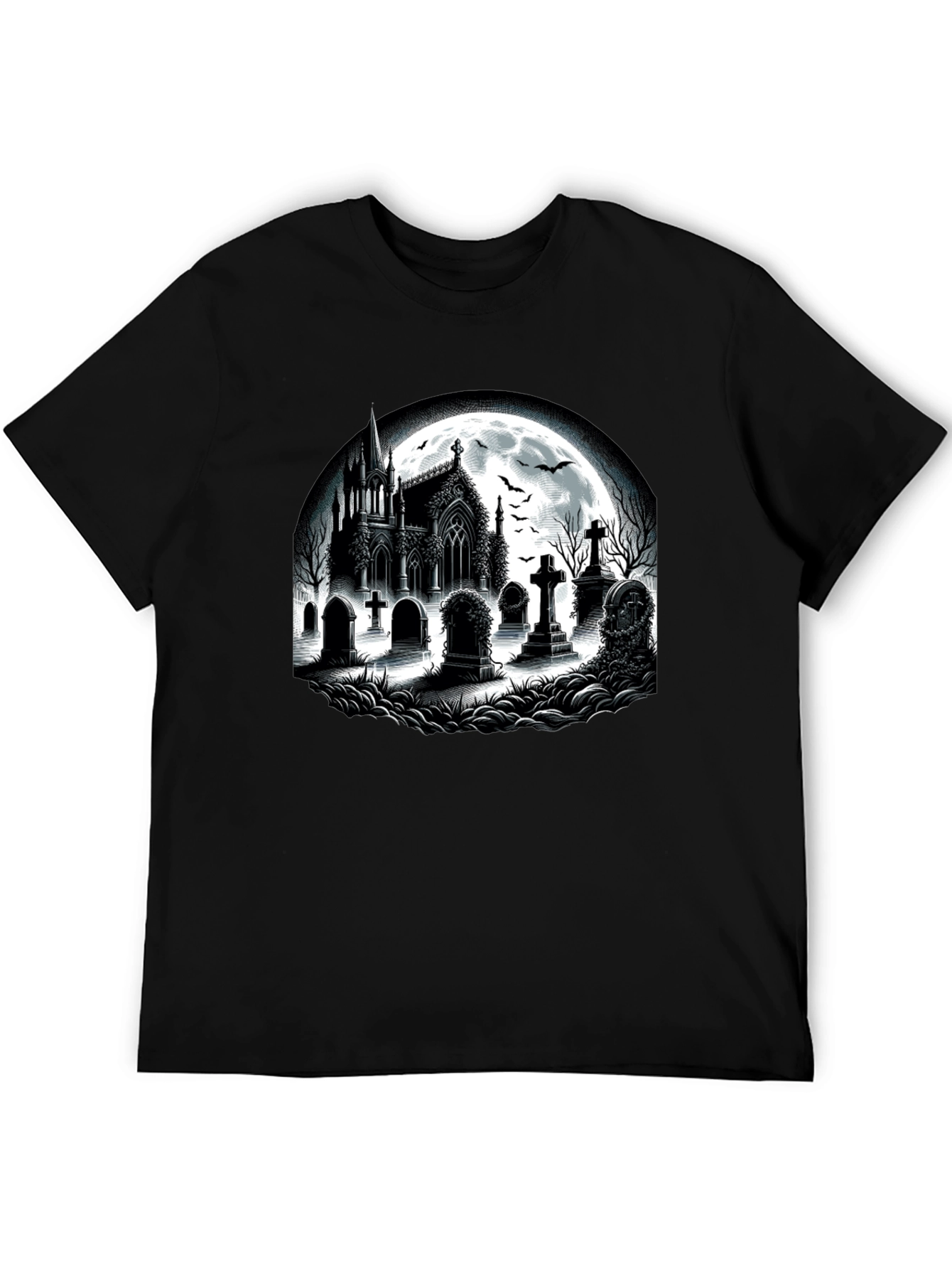 Gothic Cemetery T-Shirt - Halloween Style