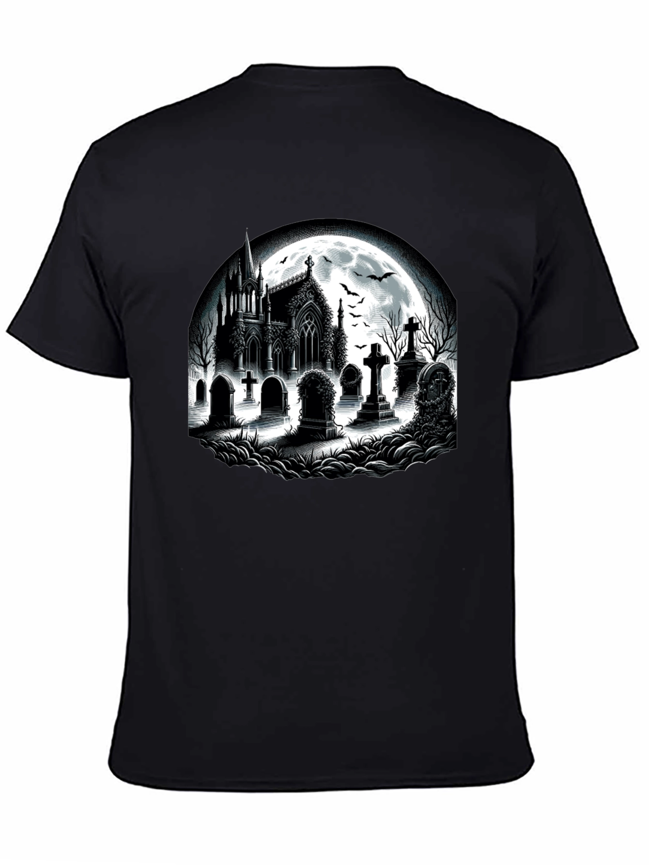 Gothic Cemetery T-Shirt - Halloween Style