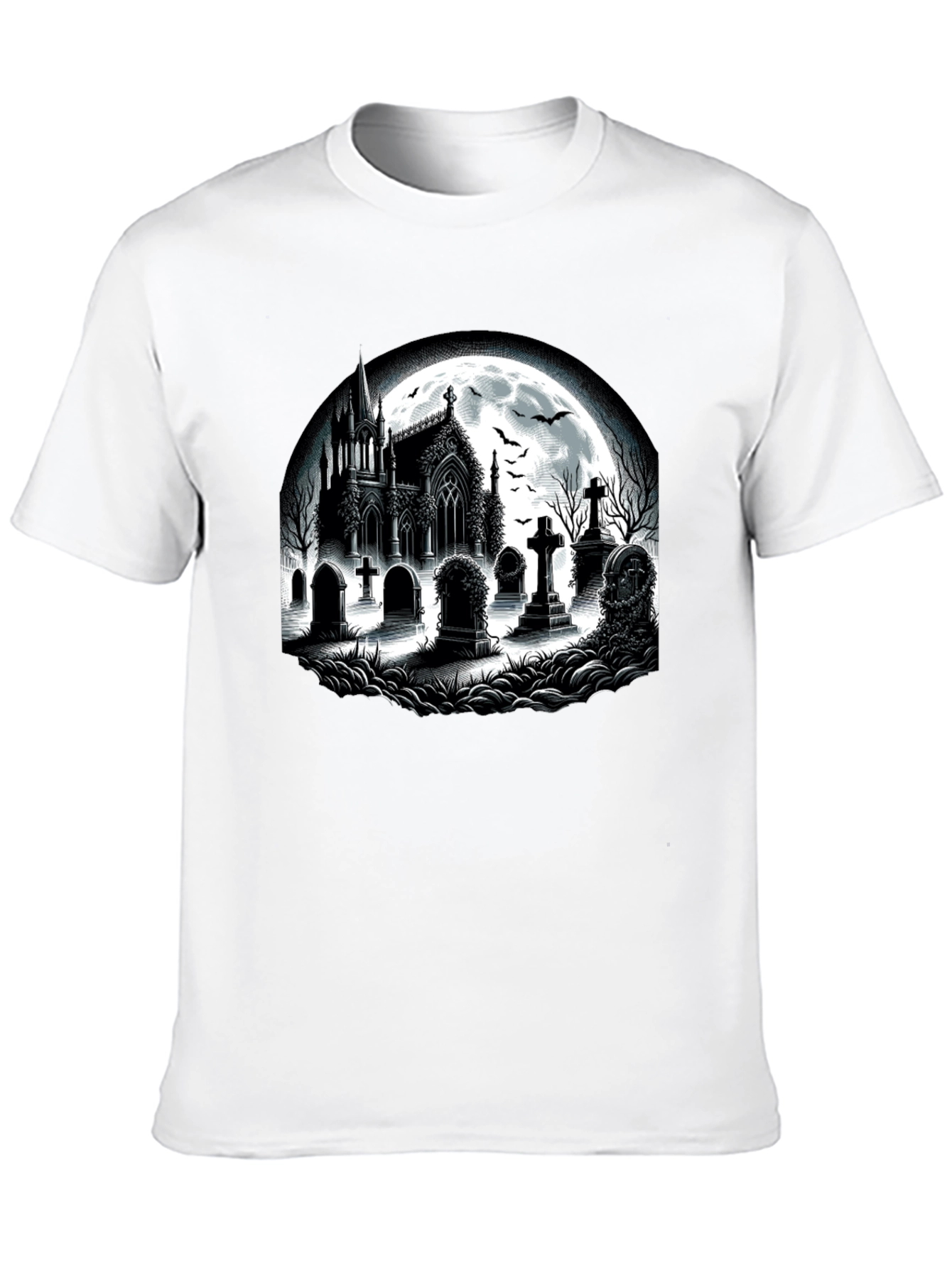 Gothic Cemetery T-Shirt - Halloween Style