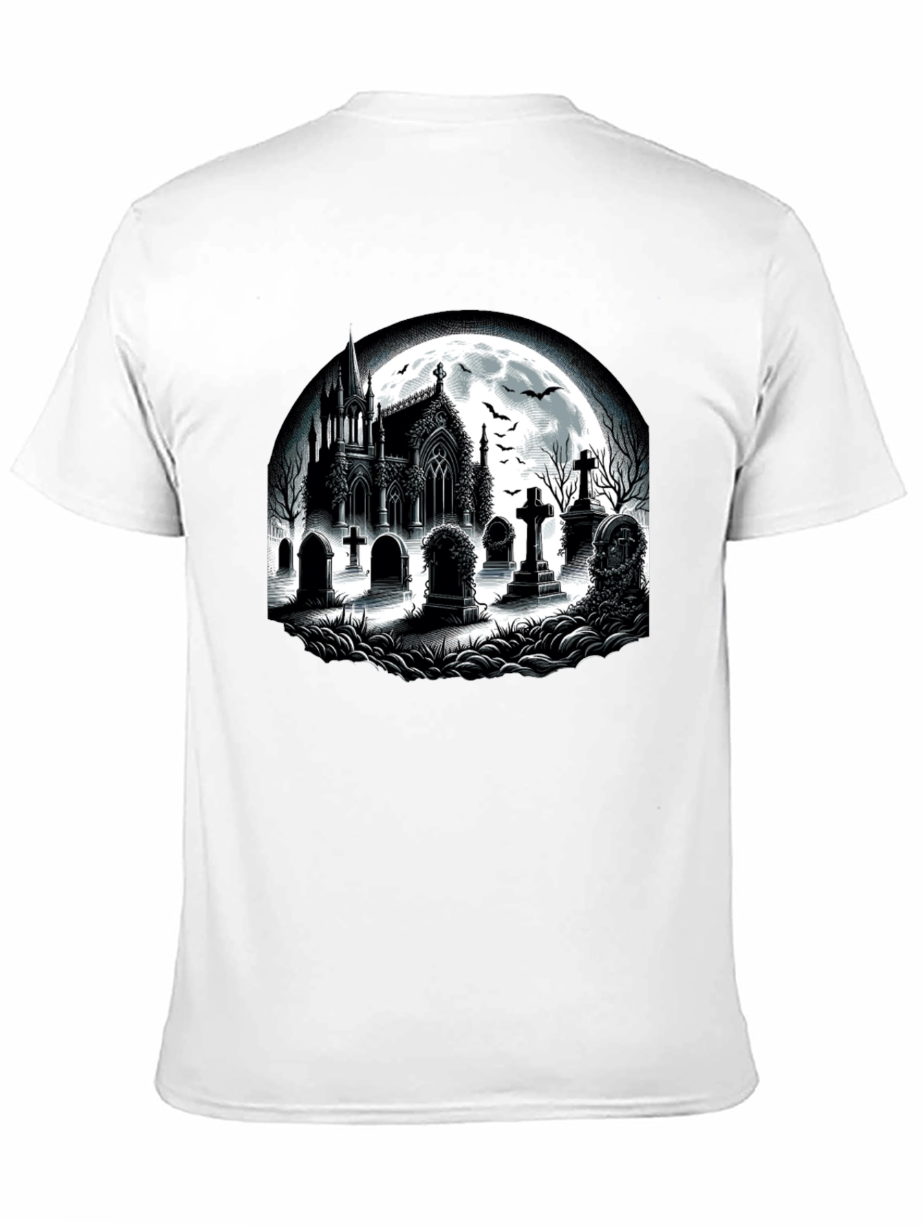 Gothic Cemetery T-Shirt - Halloween Style
