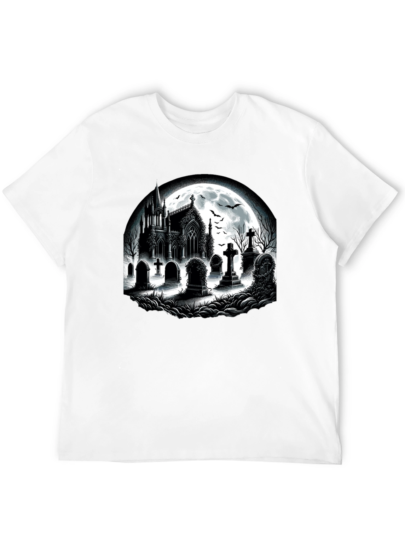 Gothic Cemetery T-Shirt - Halloween Style
