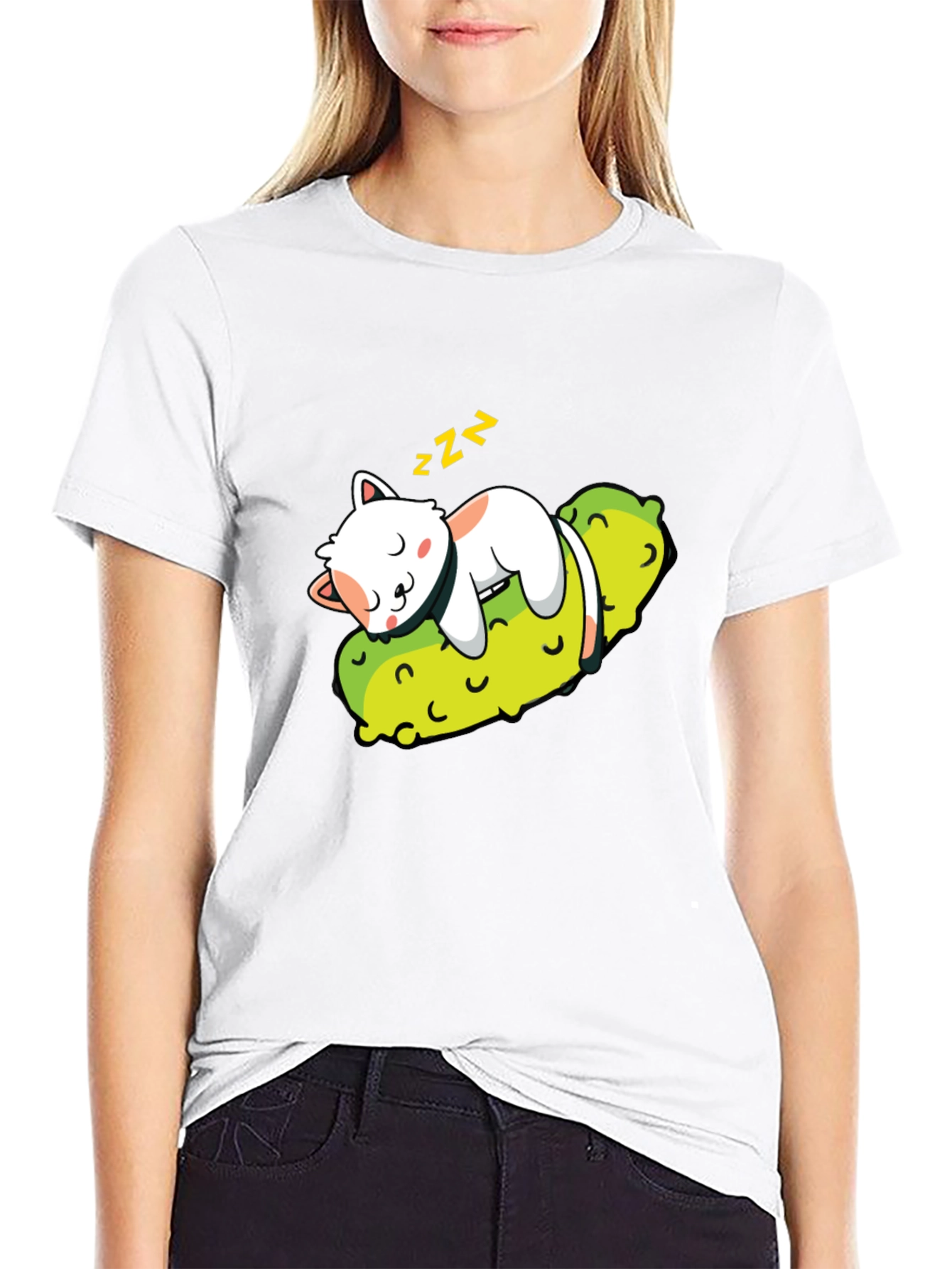 Cat Nap Pickle T-Shirt - Comfy Cotton Blend