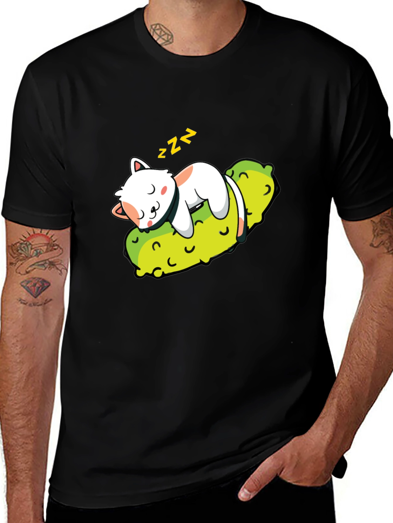 Cat Nap Pickle T-Shirt - Comfy Cotton Blend