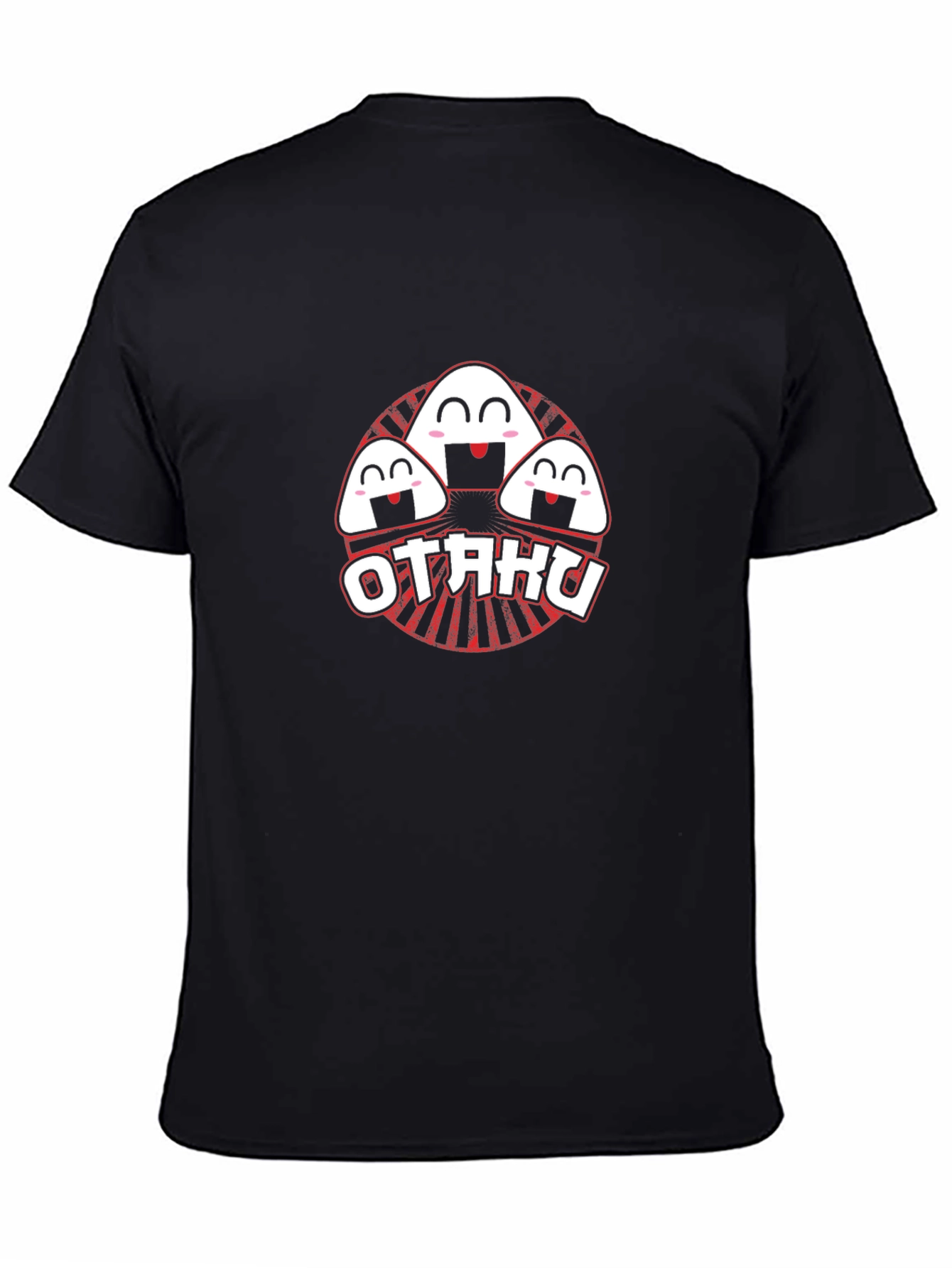 Otaku Anime Rice Ball Graphic Tee - Black