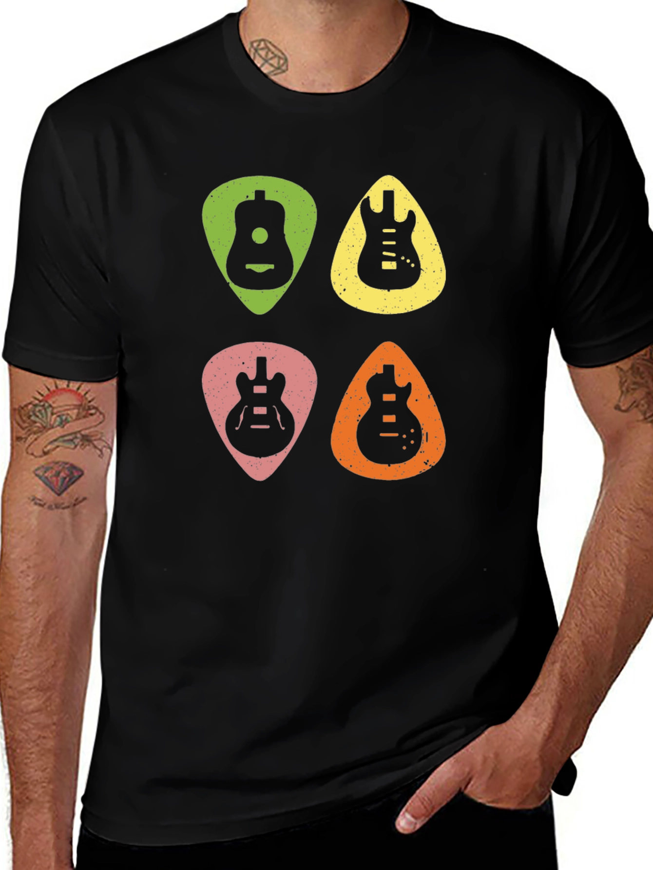 Guitar Pick Art Graphic Tee