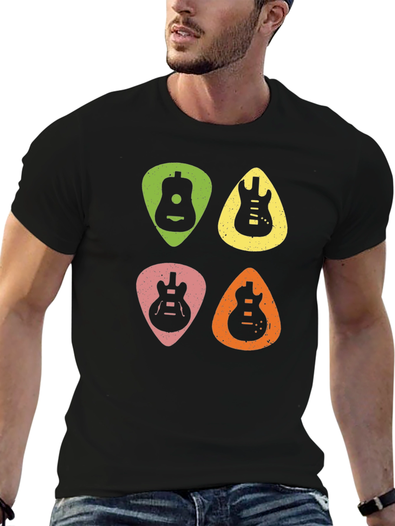 Guitar Pick Art Graphic Tee