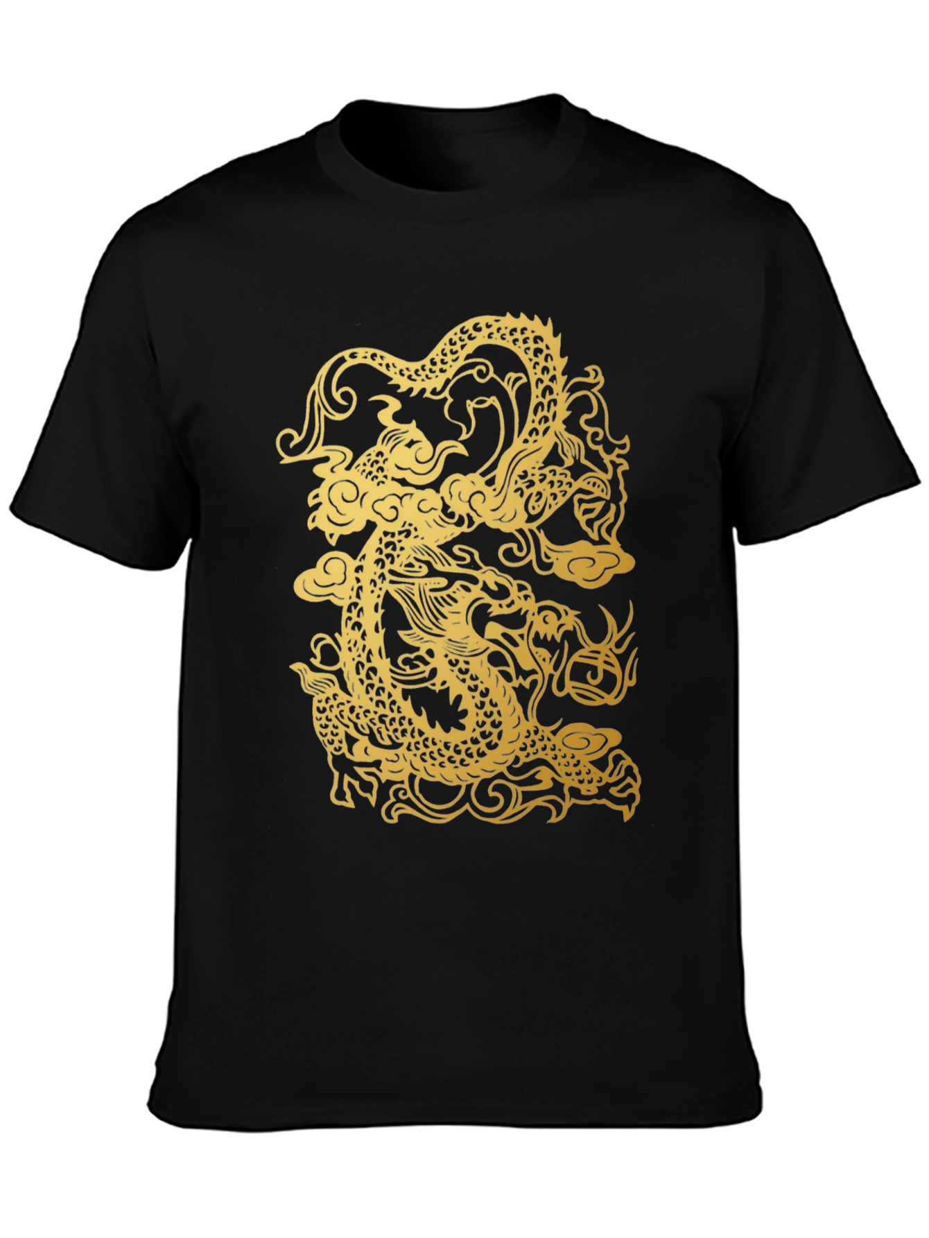 Dragon Graphic Print Black T-Shirt