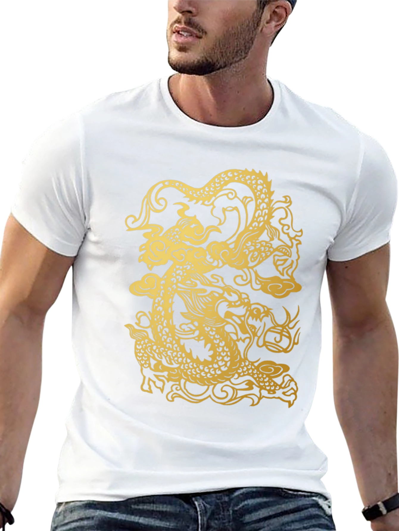 Dragon Graphic Print Black T-Shirt