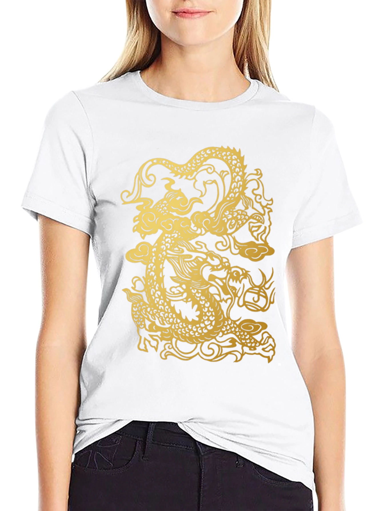 Dragon Graphic Print Black T-Shirt