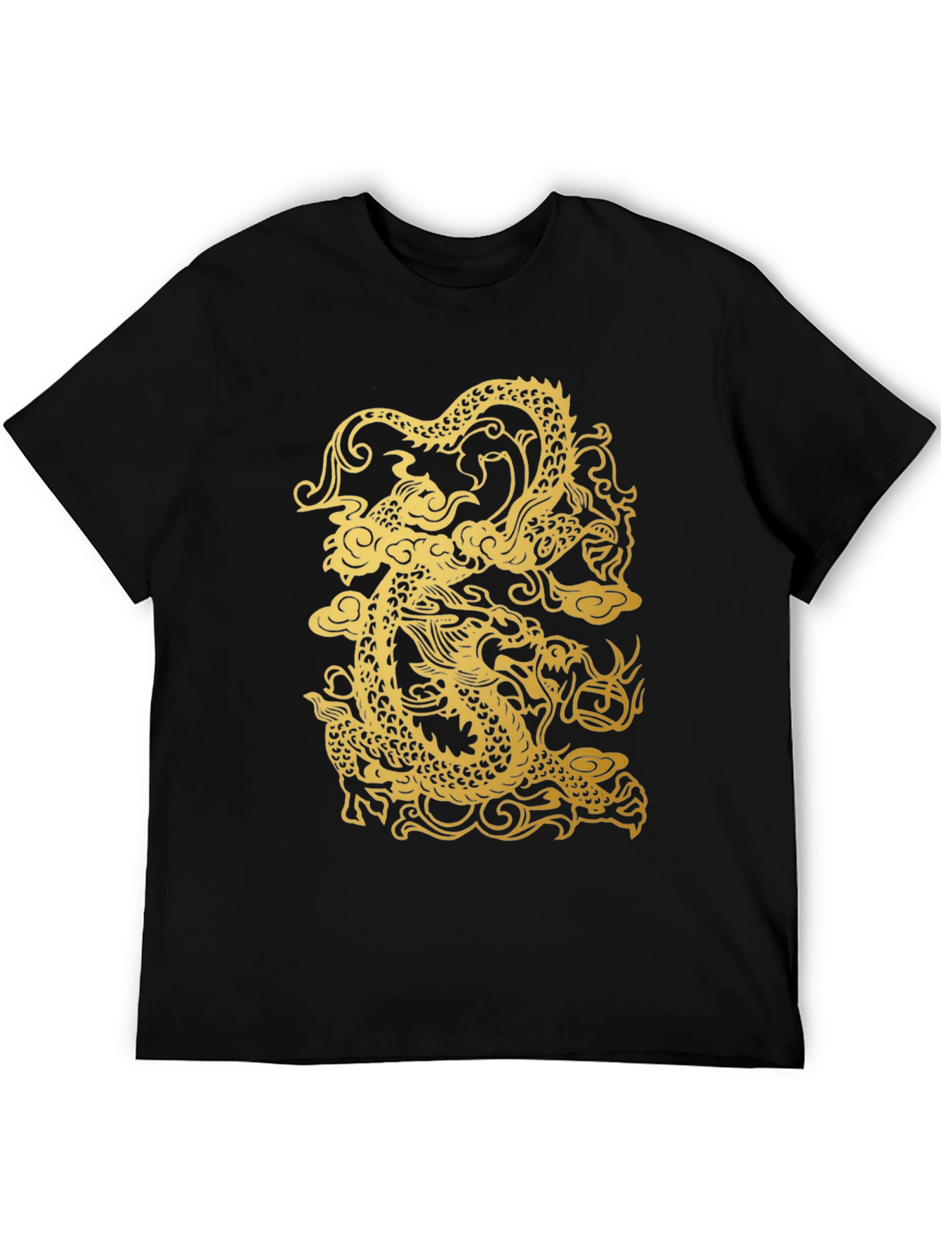 Dragon Graphic Print Black T-Shirt