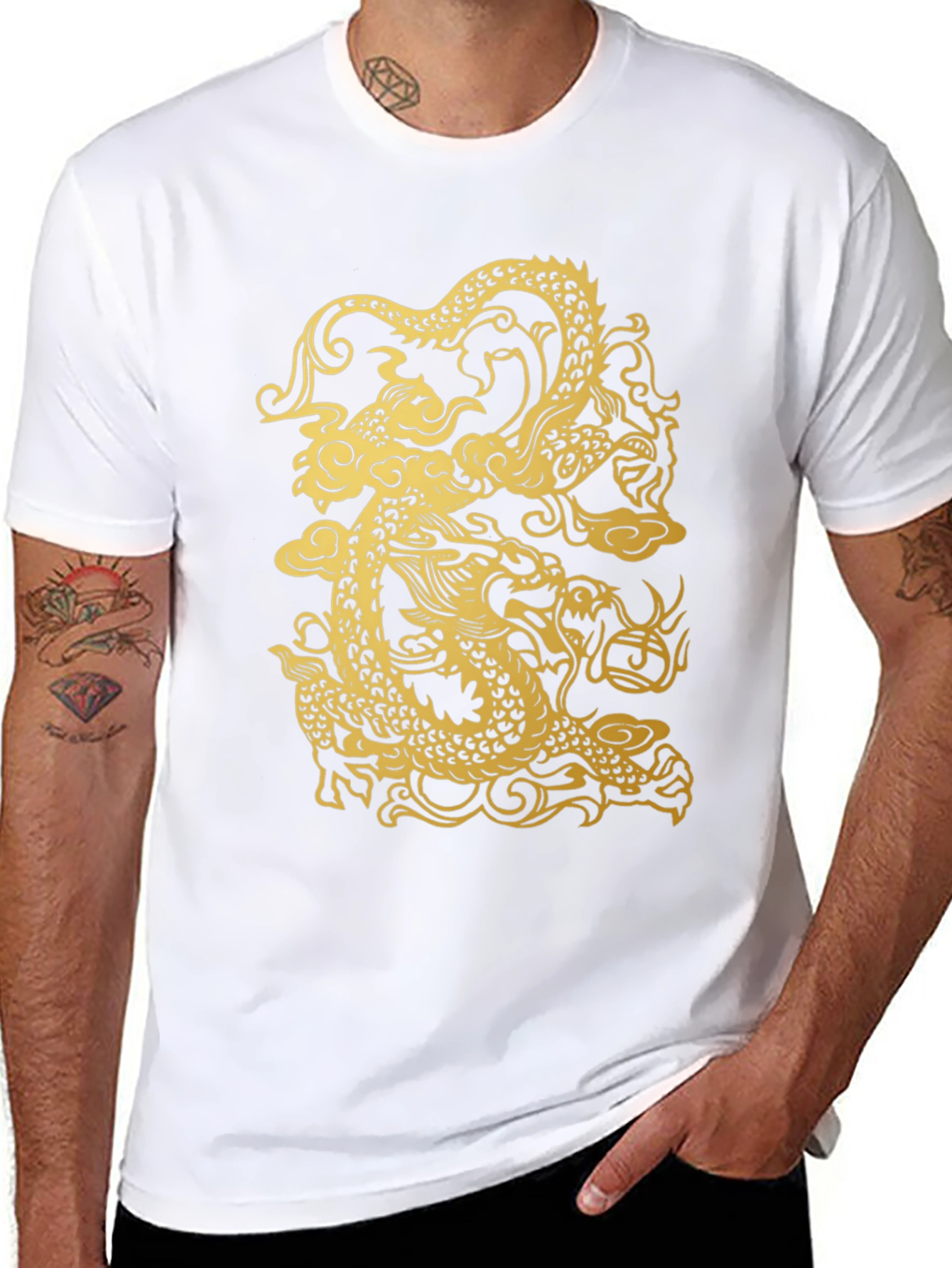 Dragon Graphic Print Black T-Shirt