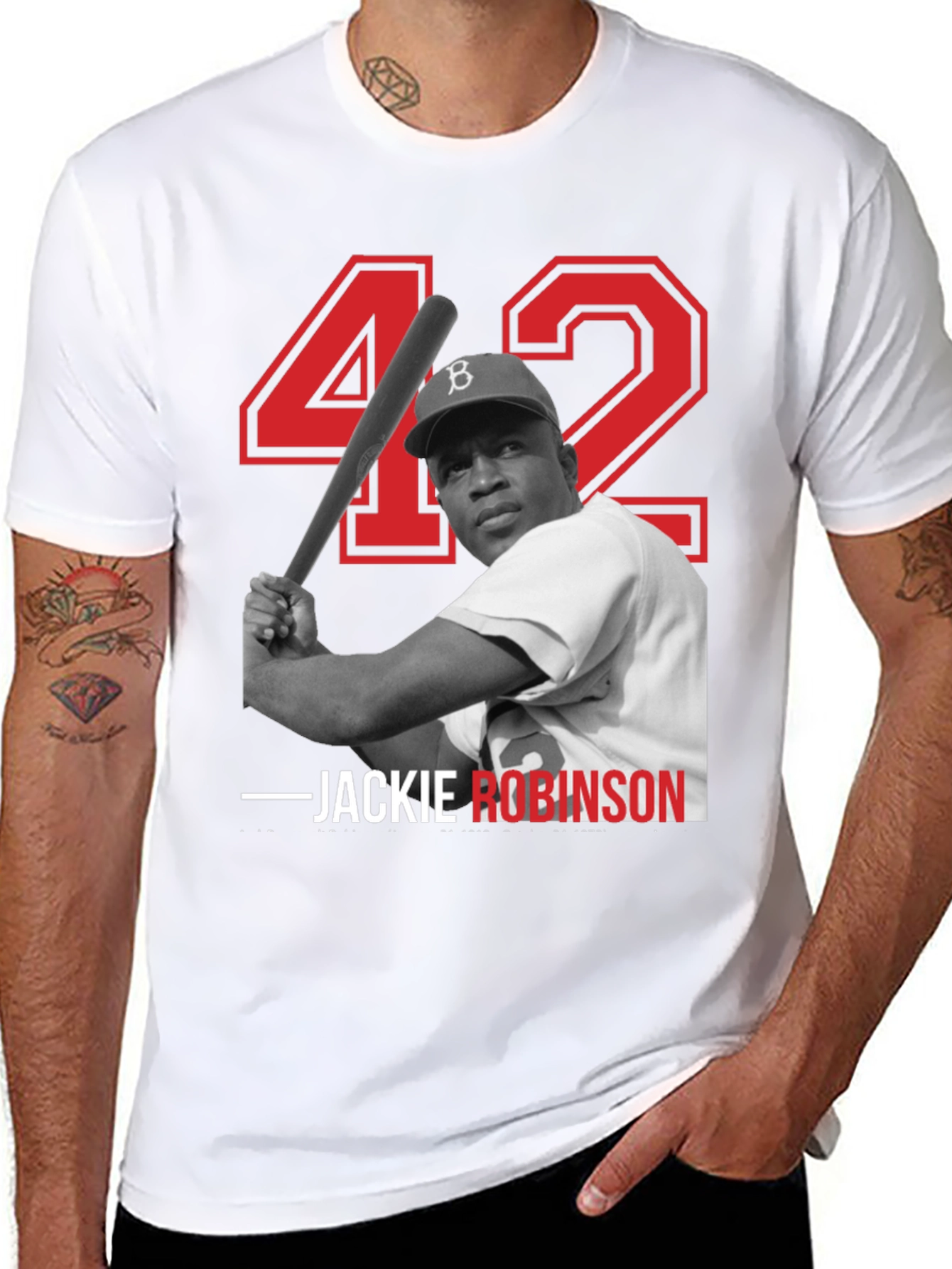 Jackie Robinson 42 Black T-Shirt