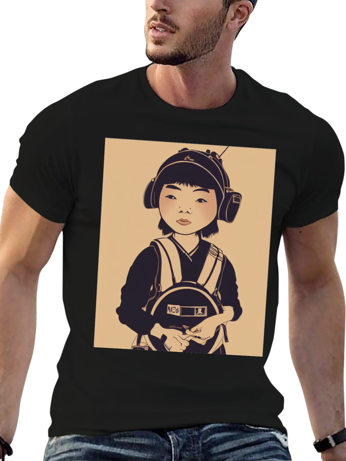 Graphic Tee: Retro Kid Pilot Print