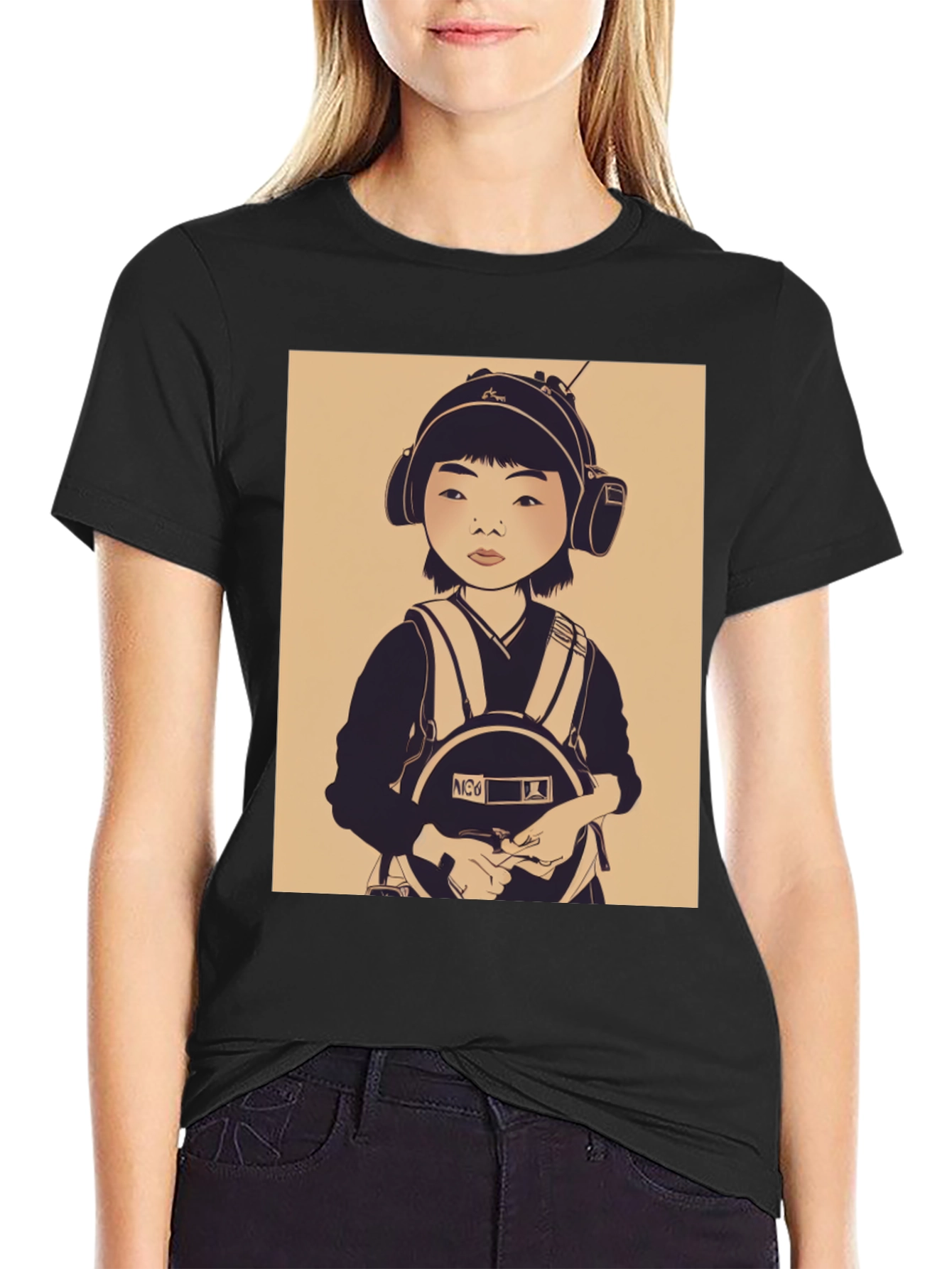 Graphic Tee: Retro Kid Pilot Print