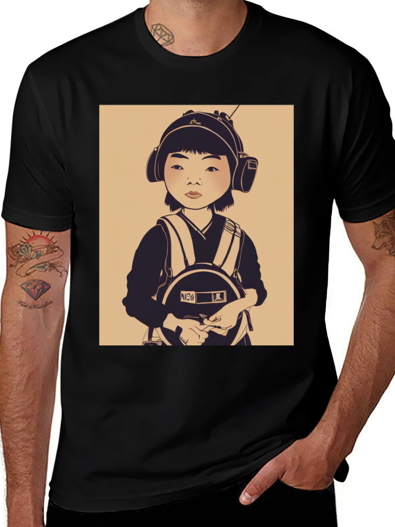 Graphic Tee: Retro Kid Pilot Print