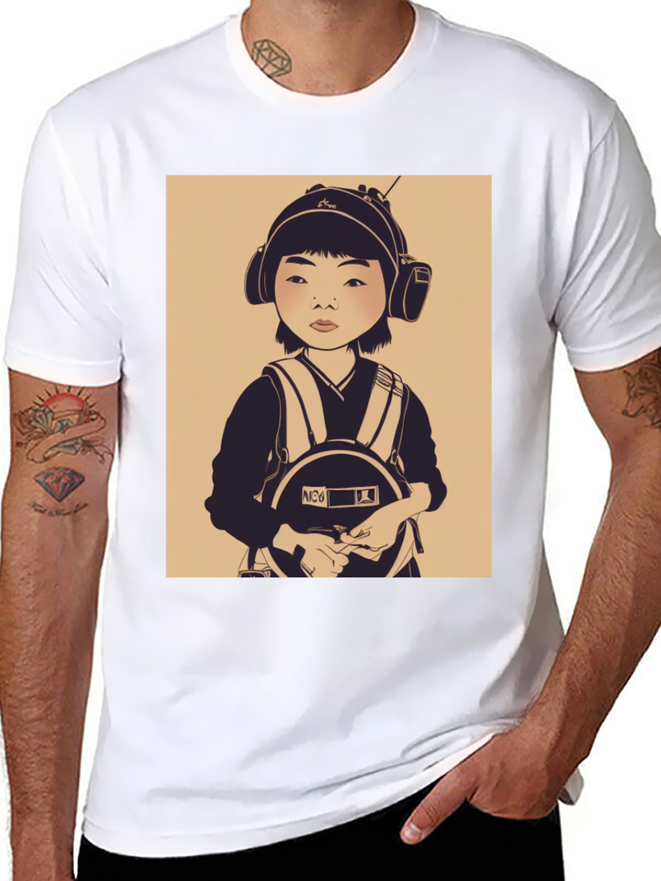 Graphic Tee: Retro Kid Pilot Print