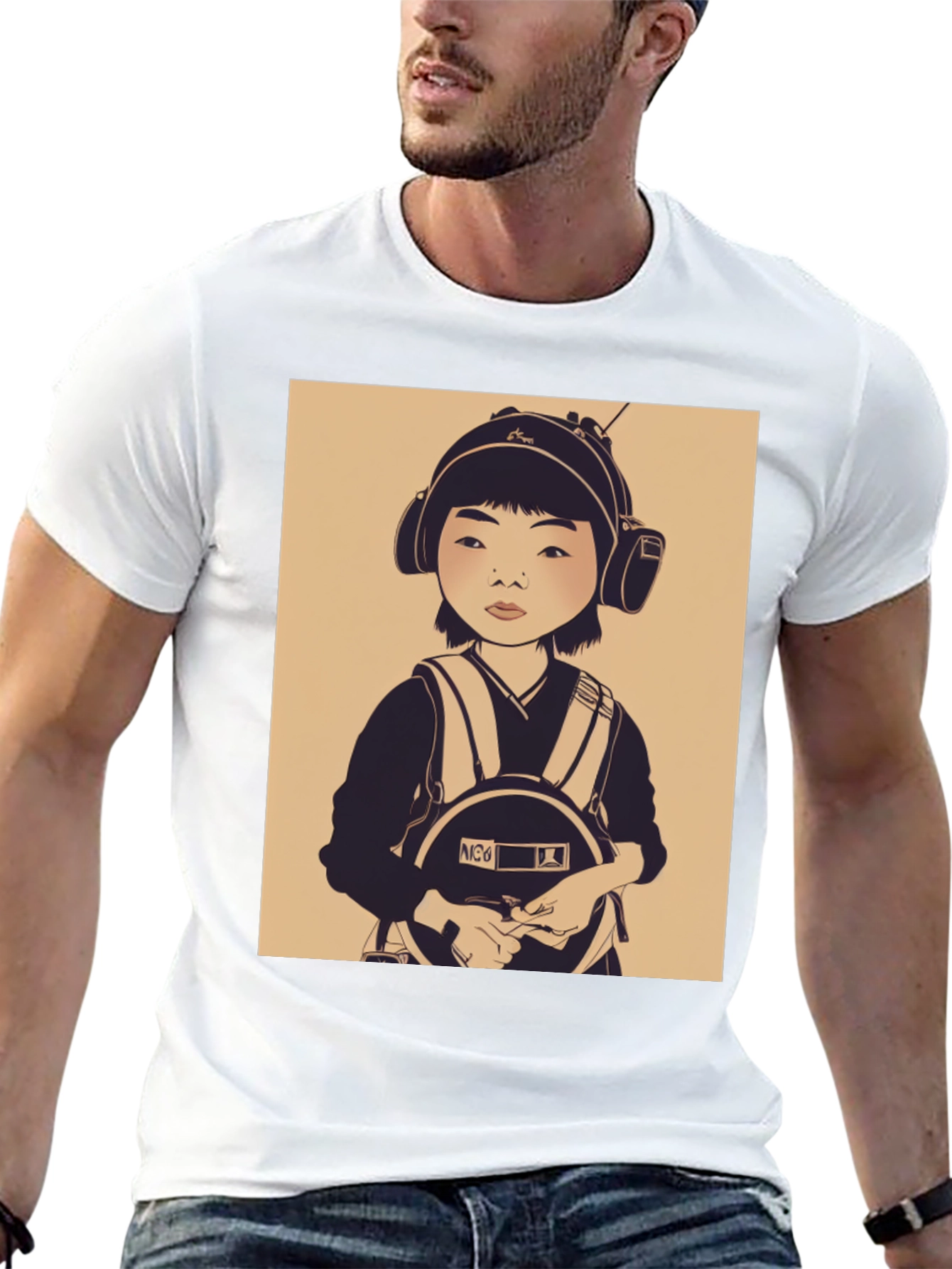 Graphic Tee: Retro Kid Pilot Print