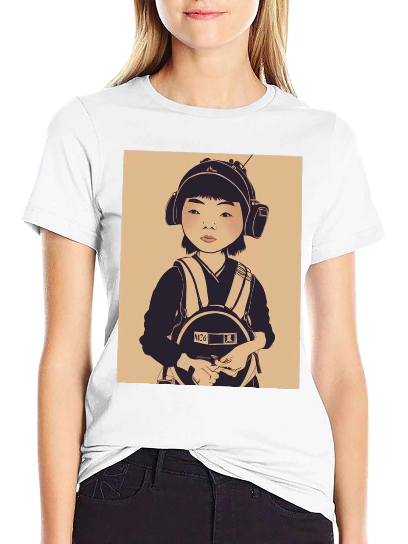Graphic Tee: Retro Kid Pilot Print