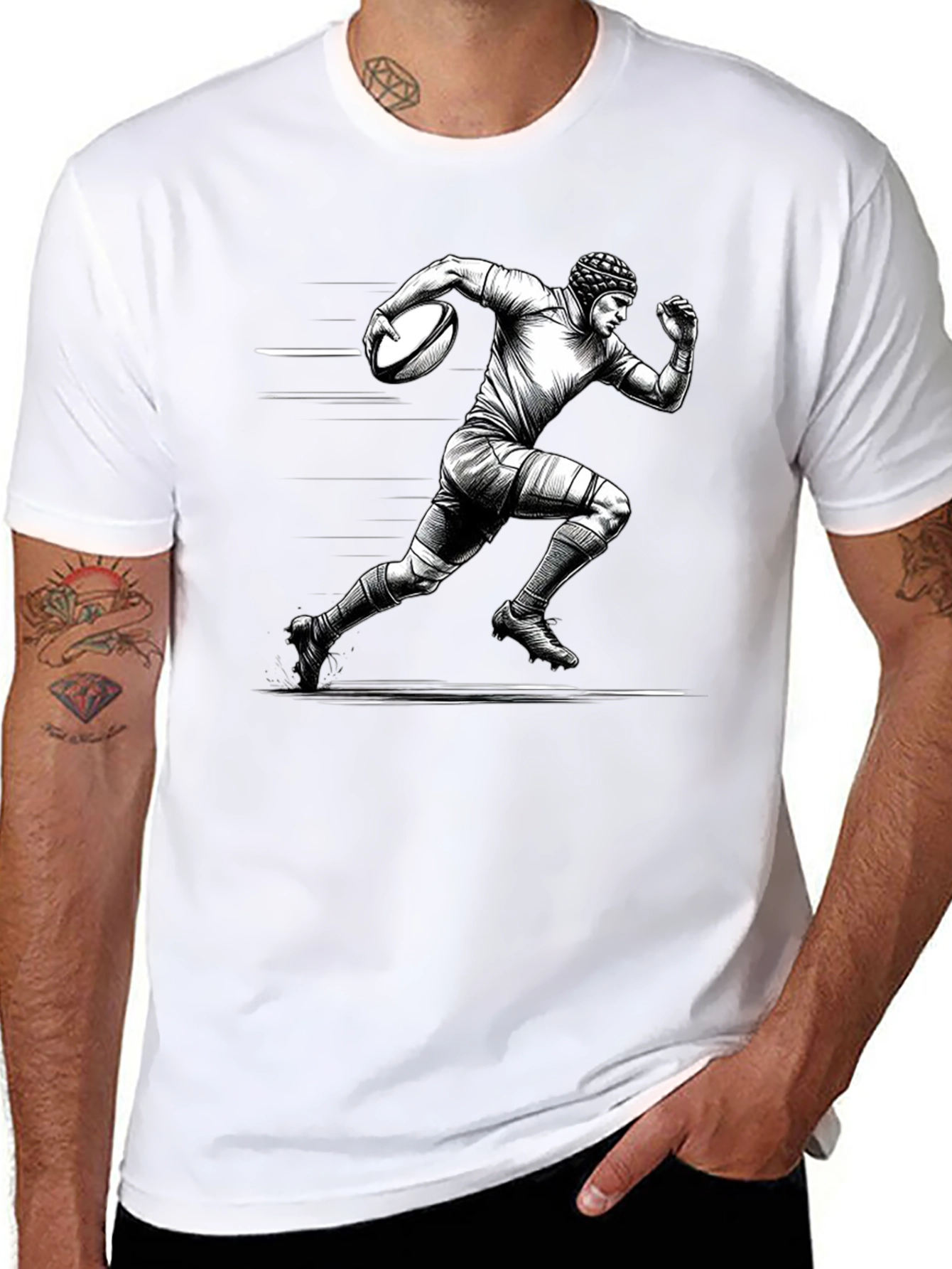 Rugby Player Graphic T-Shirt