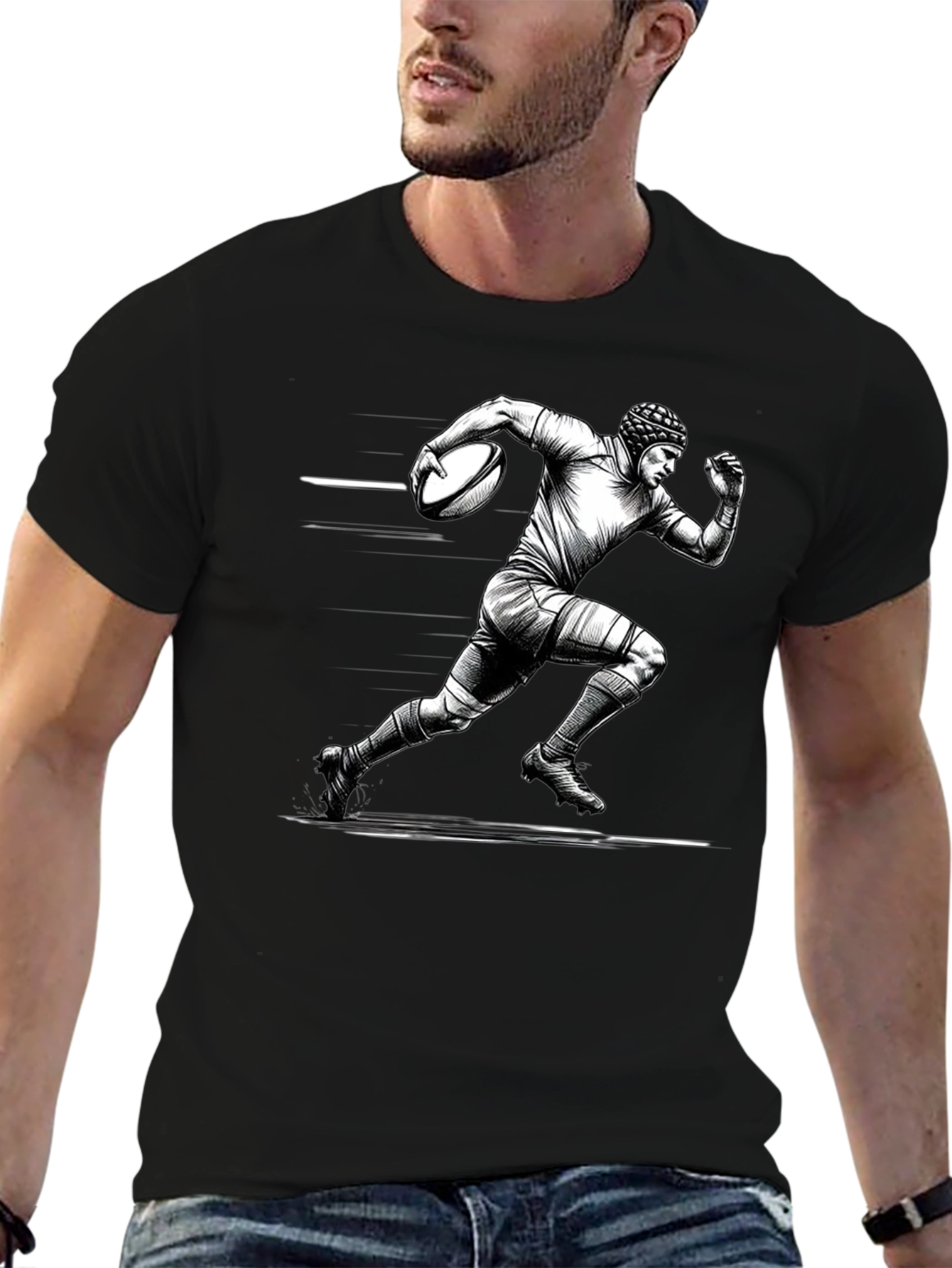 Rugby Player Graphic T-Shirt